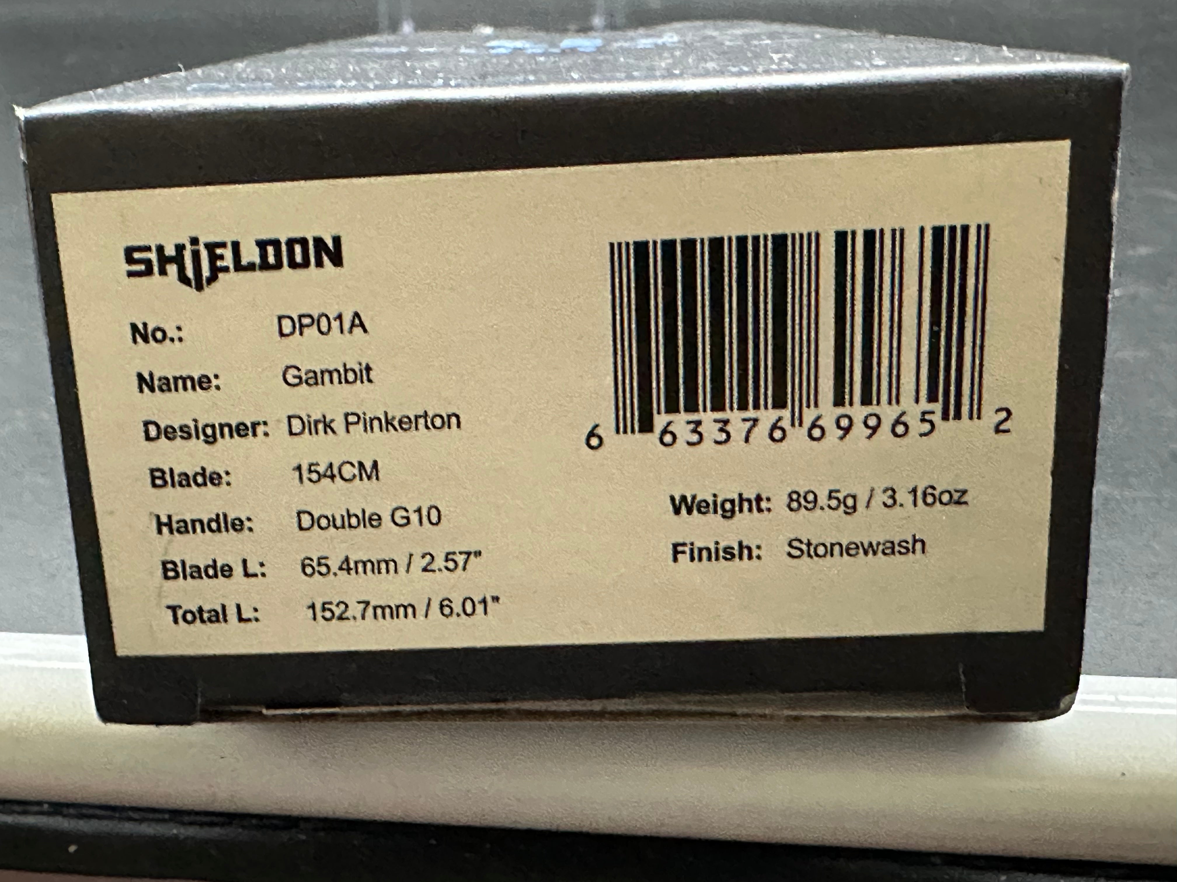 Shieldon Gambit black G10 w/154CM blade
