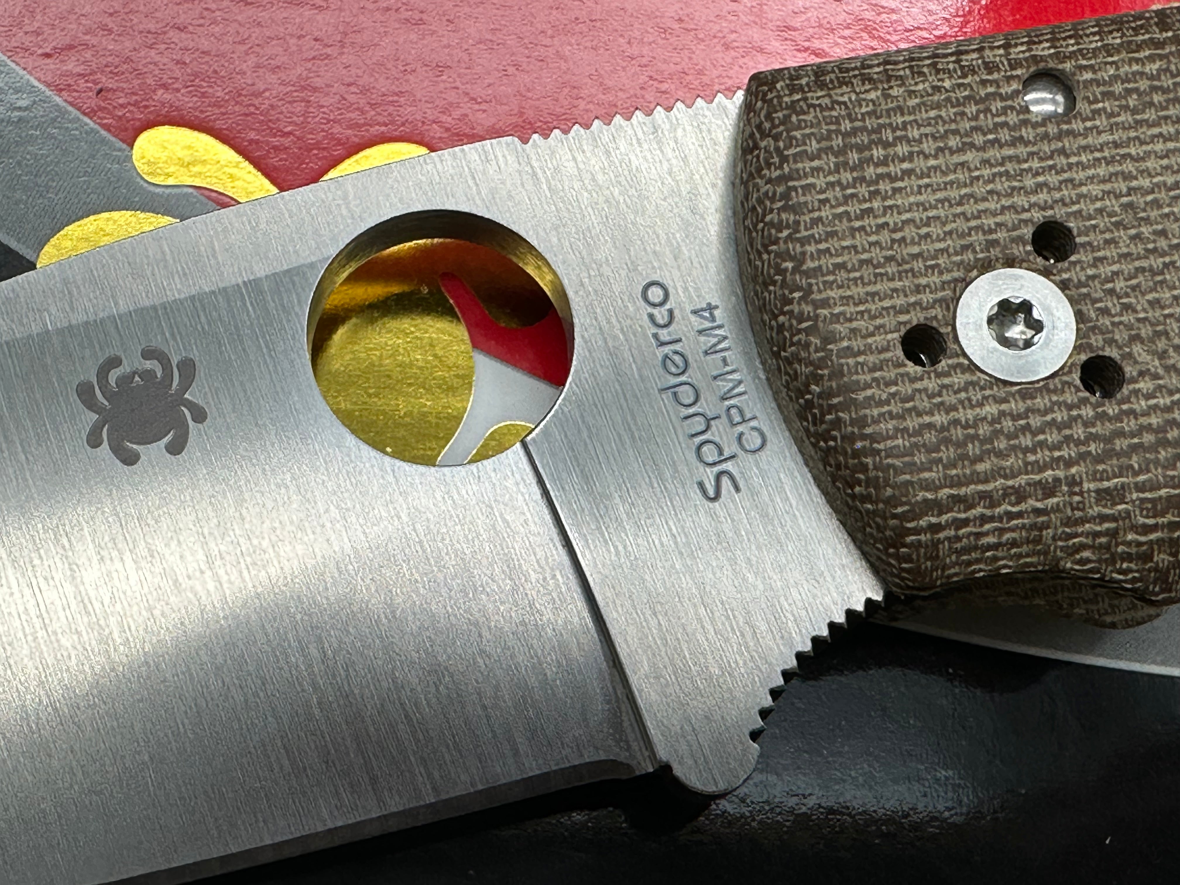 Spyderco Shaman Green Canvas Micarta Knife (3.6" Satin M4)