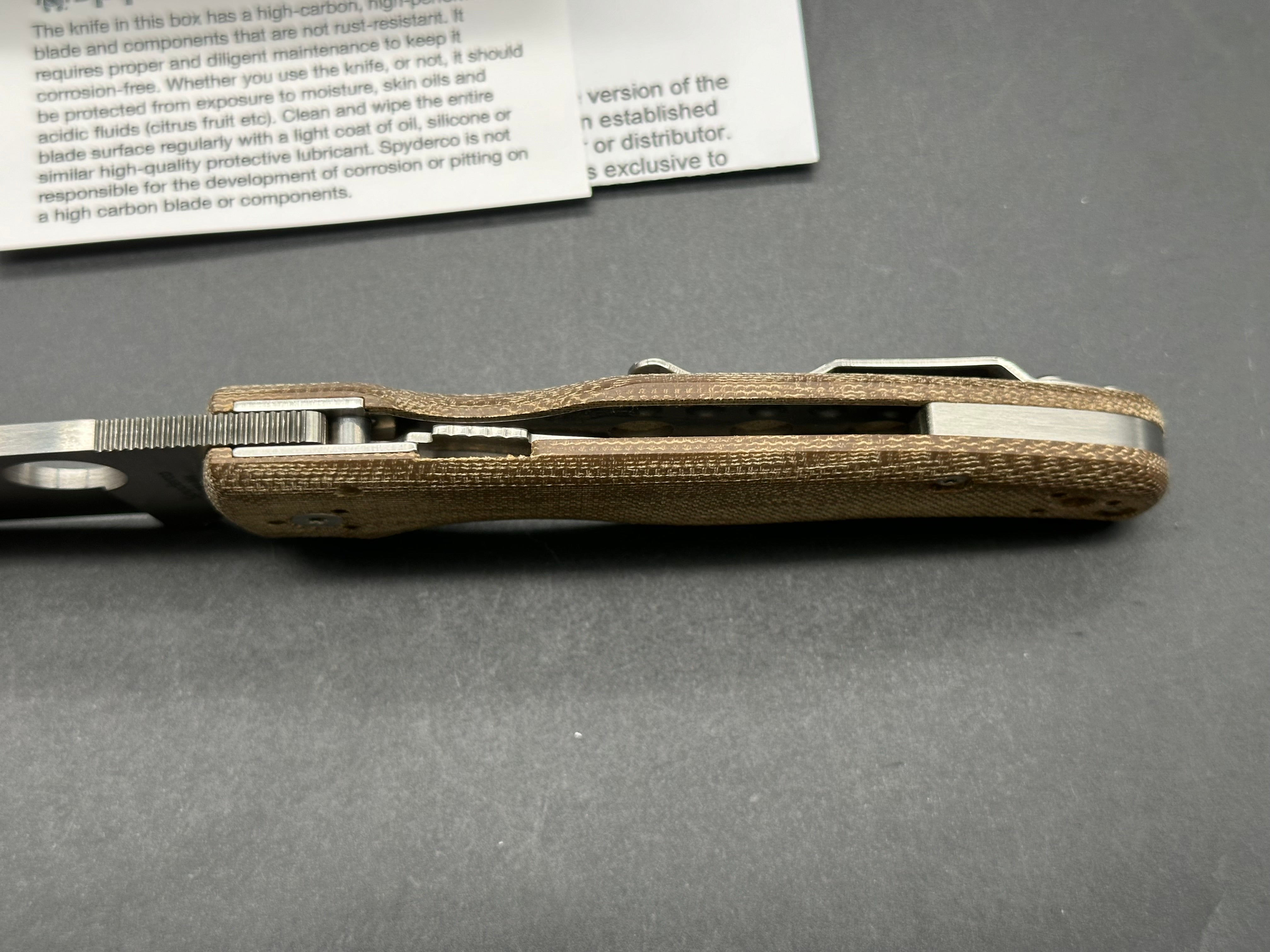 Spyderco Shaman Green Canvas Micarta Knife (3.6" Satin M4)