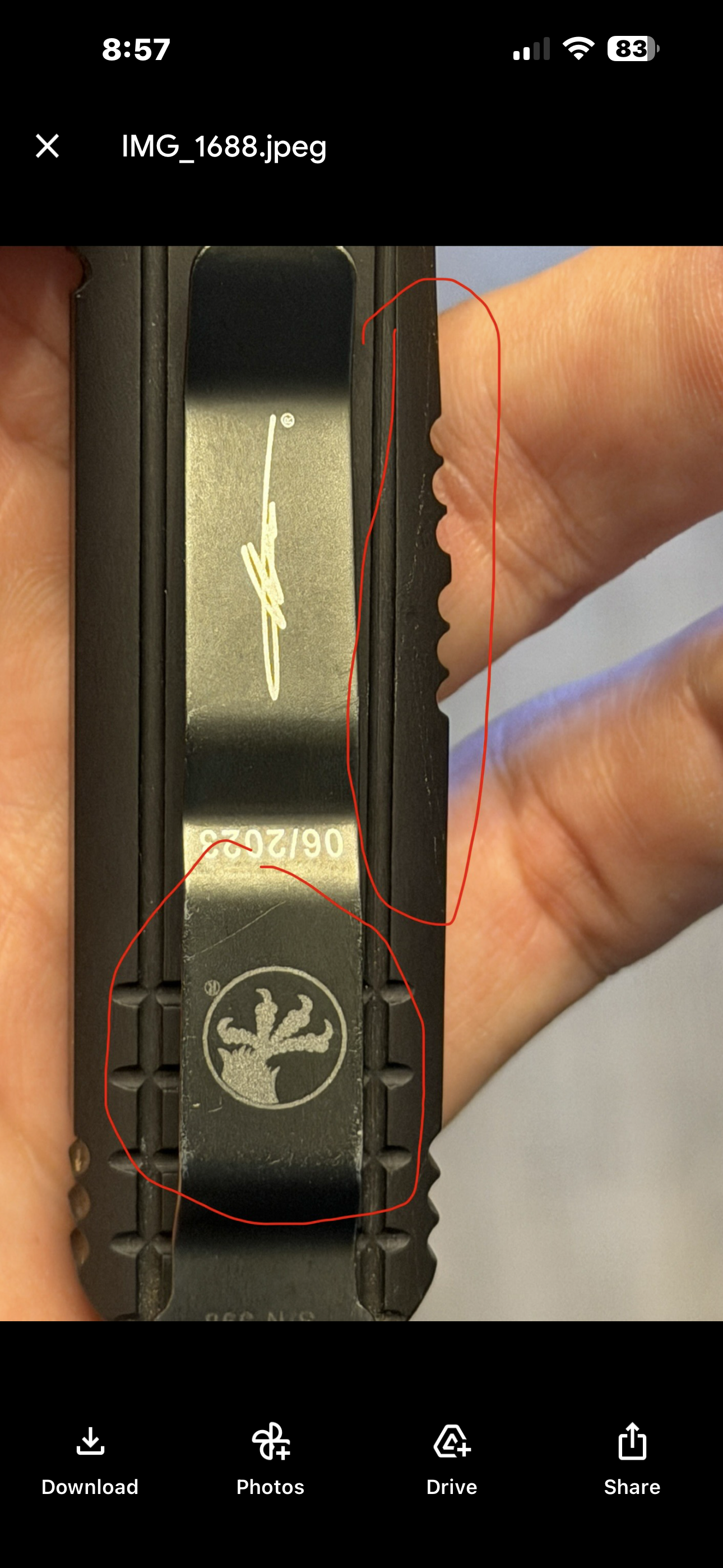 Microtech Ultratech, nickel boron internals, frag pattern
