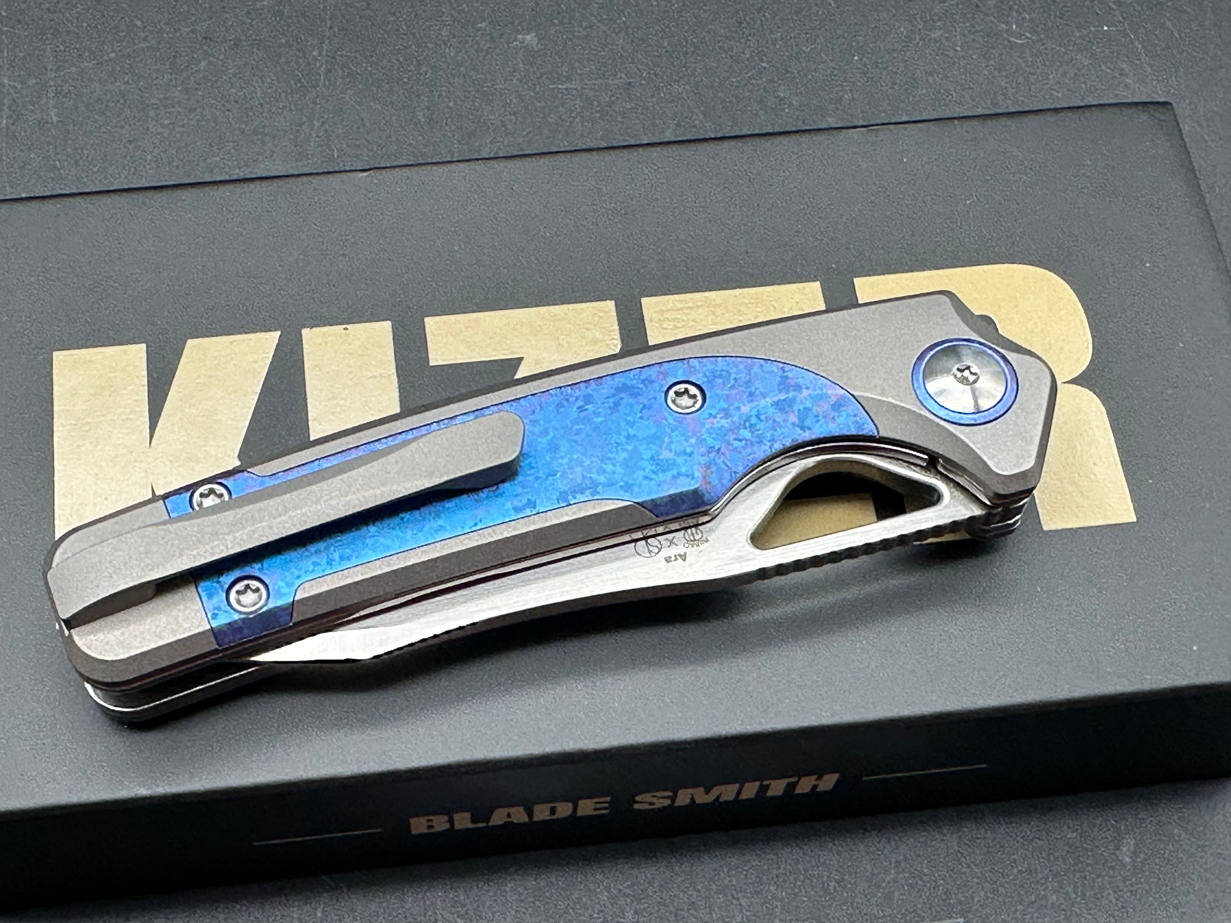 KIZER ARA PURPLE SNOWFLAKE TITANIUM HANDLE S45VN BLADE
