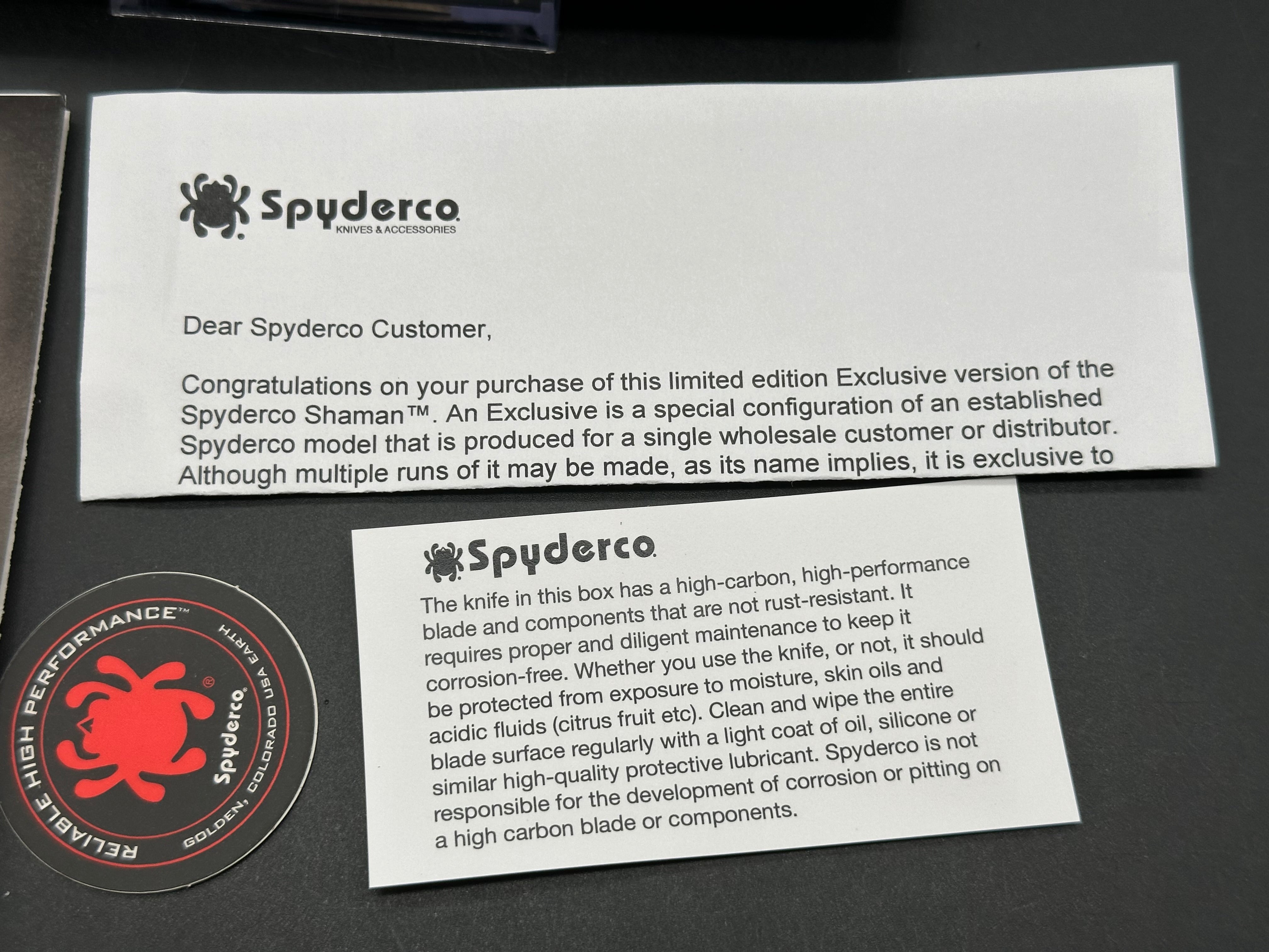 Spyderco Shaman Green Canvas Micarta Knife (3.6" Satin M4)