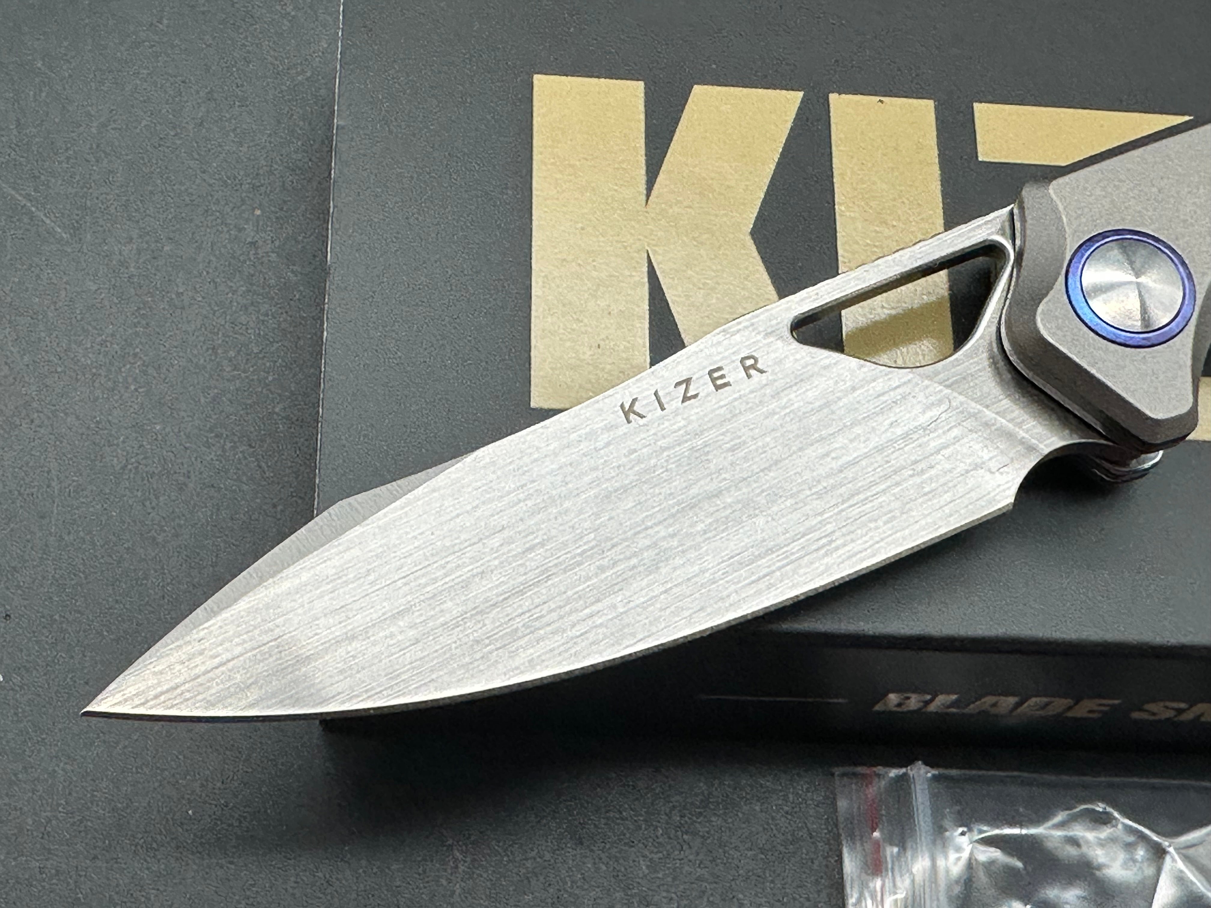 KIZER ARA PURPLE SNOWFLAKE TITANIUM HANDLE S45VN BLADE