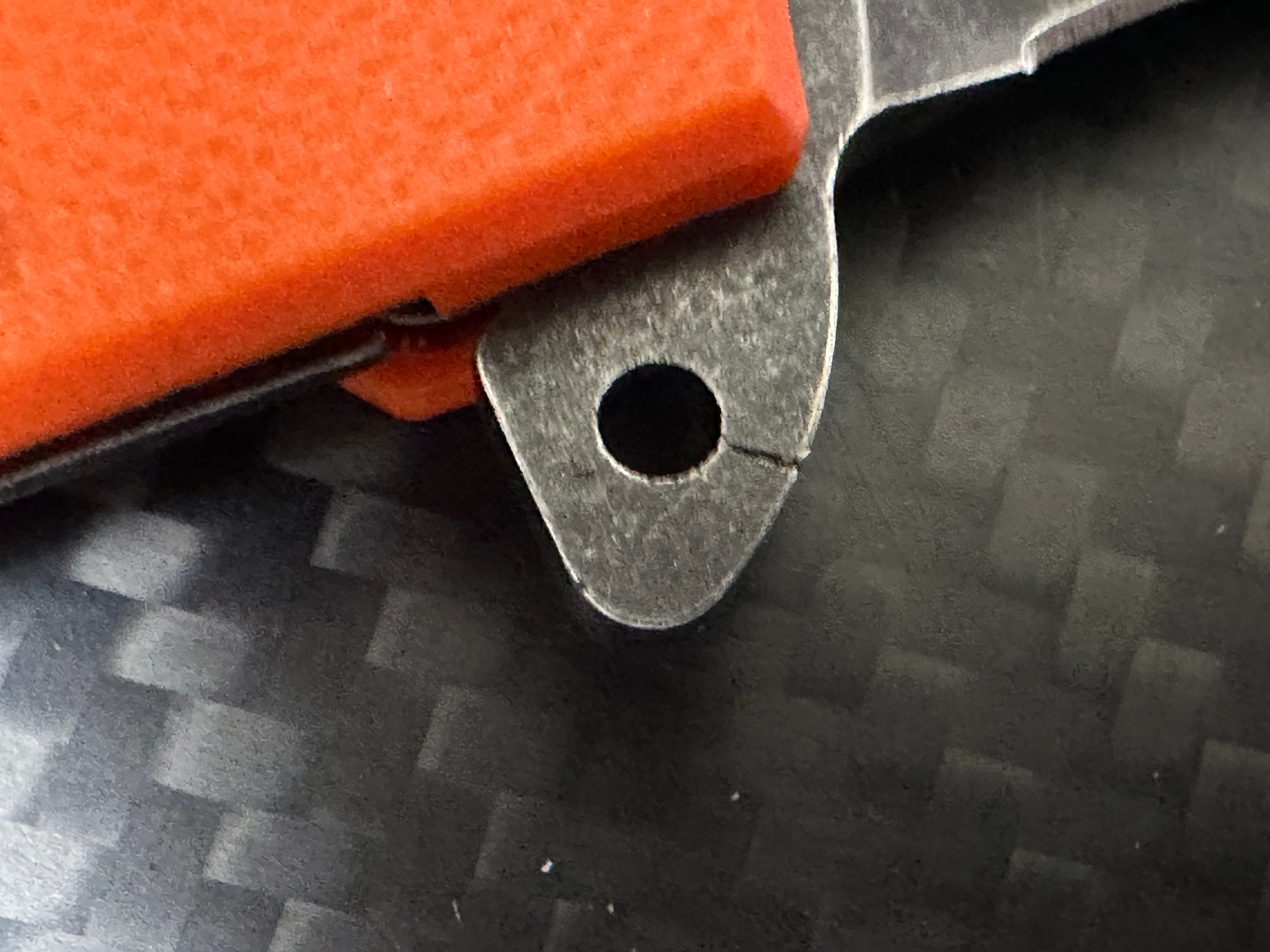 Rive Mini Rogue Fission, 2" AUS-8A Blackwash Blade with Orange G10 Handle