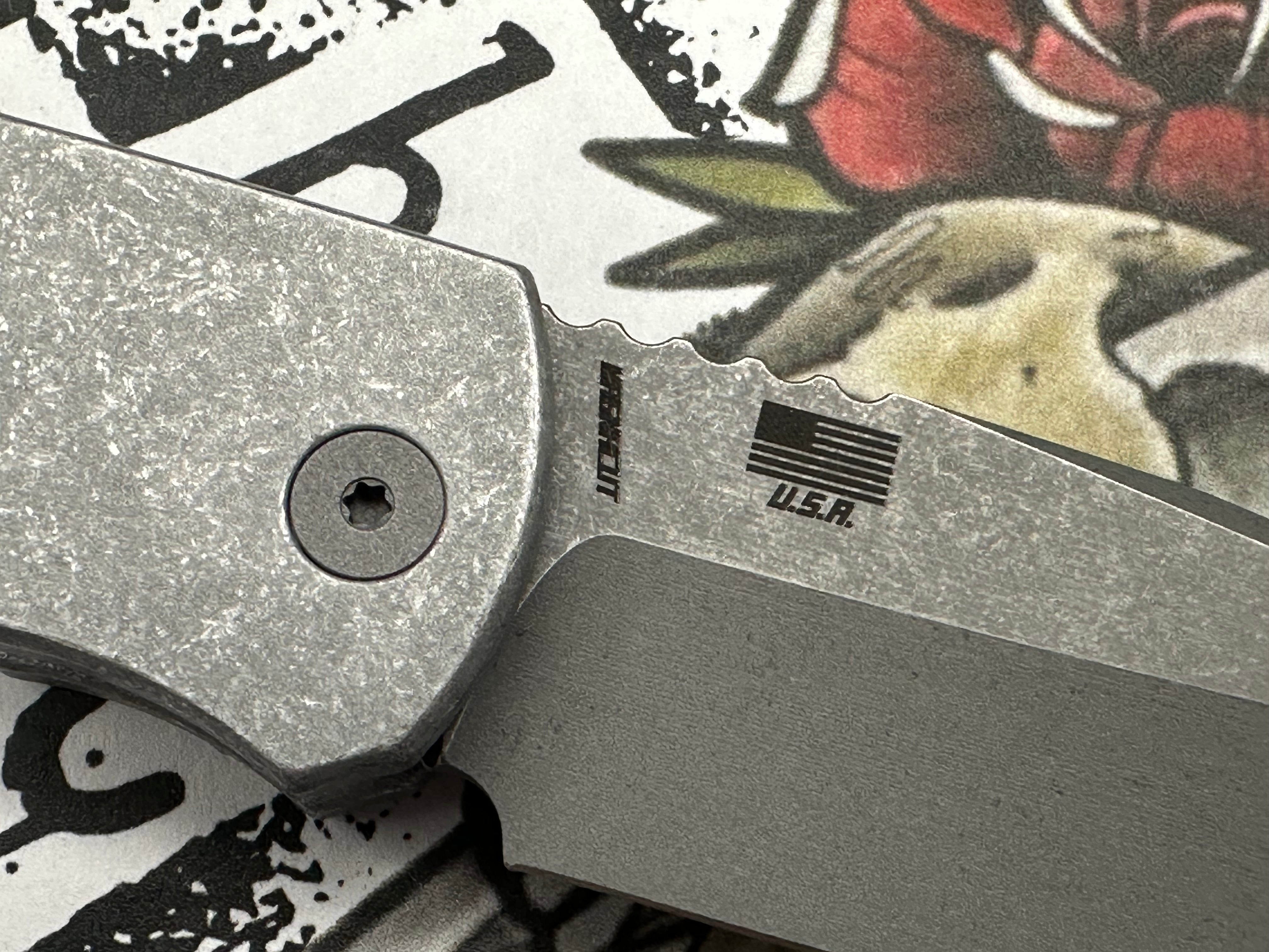 McNees PM AutoMac Atomic Tanto, Atomic Stonewashed Magnacut Tanto Blade