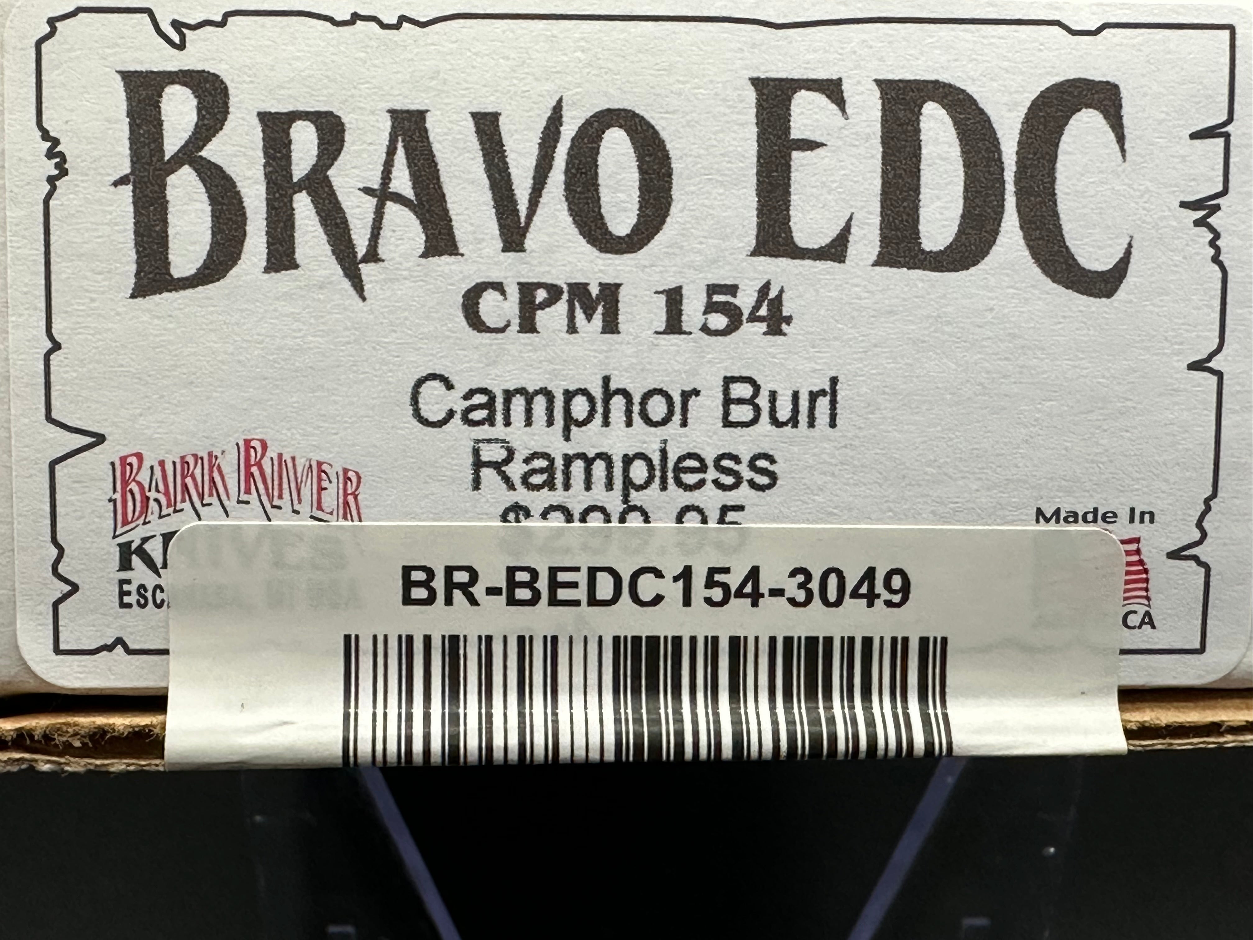 Bark River Knives, Bravo EDC, camphor burl