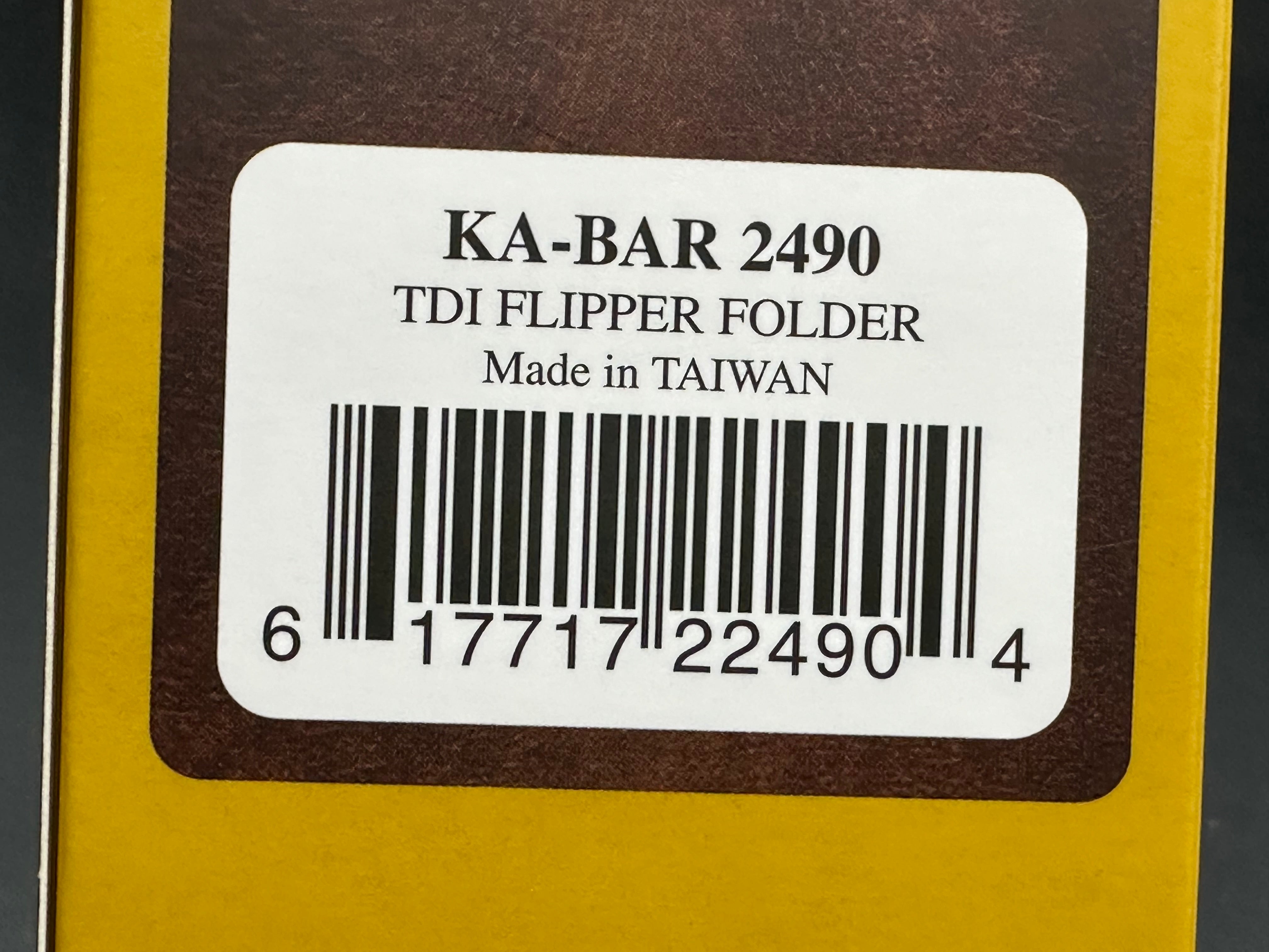 Ka-Bar TDI Flipper Folder Knife Black GFN (3" Black) 2490