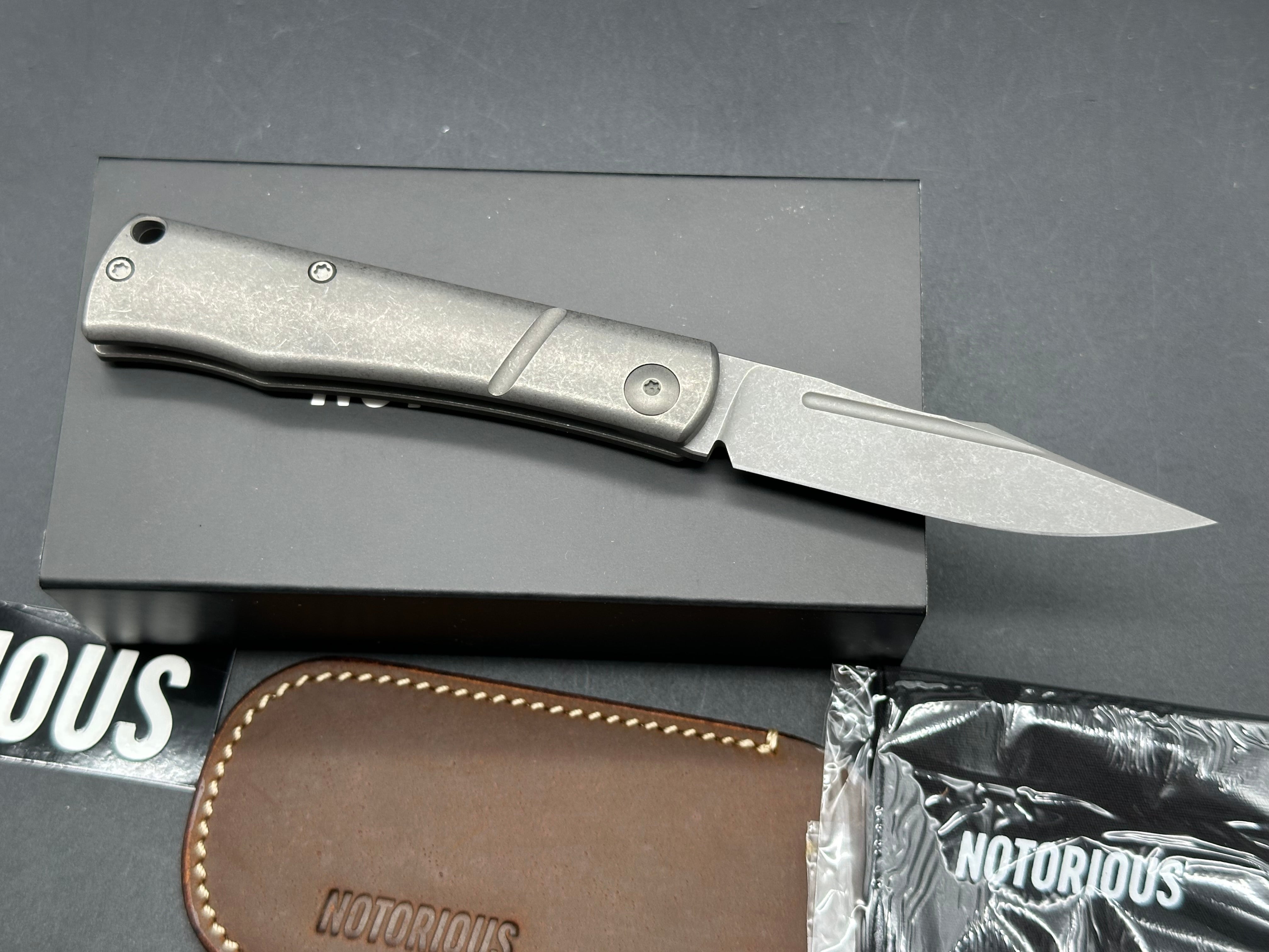 NotoriousEDC Kingpin Slipjoint titanium w/M390 blade