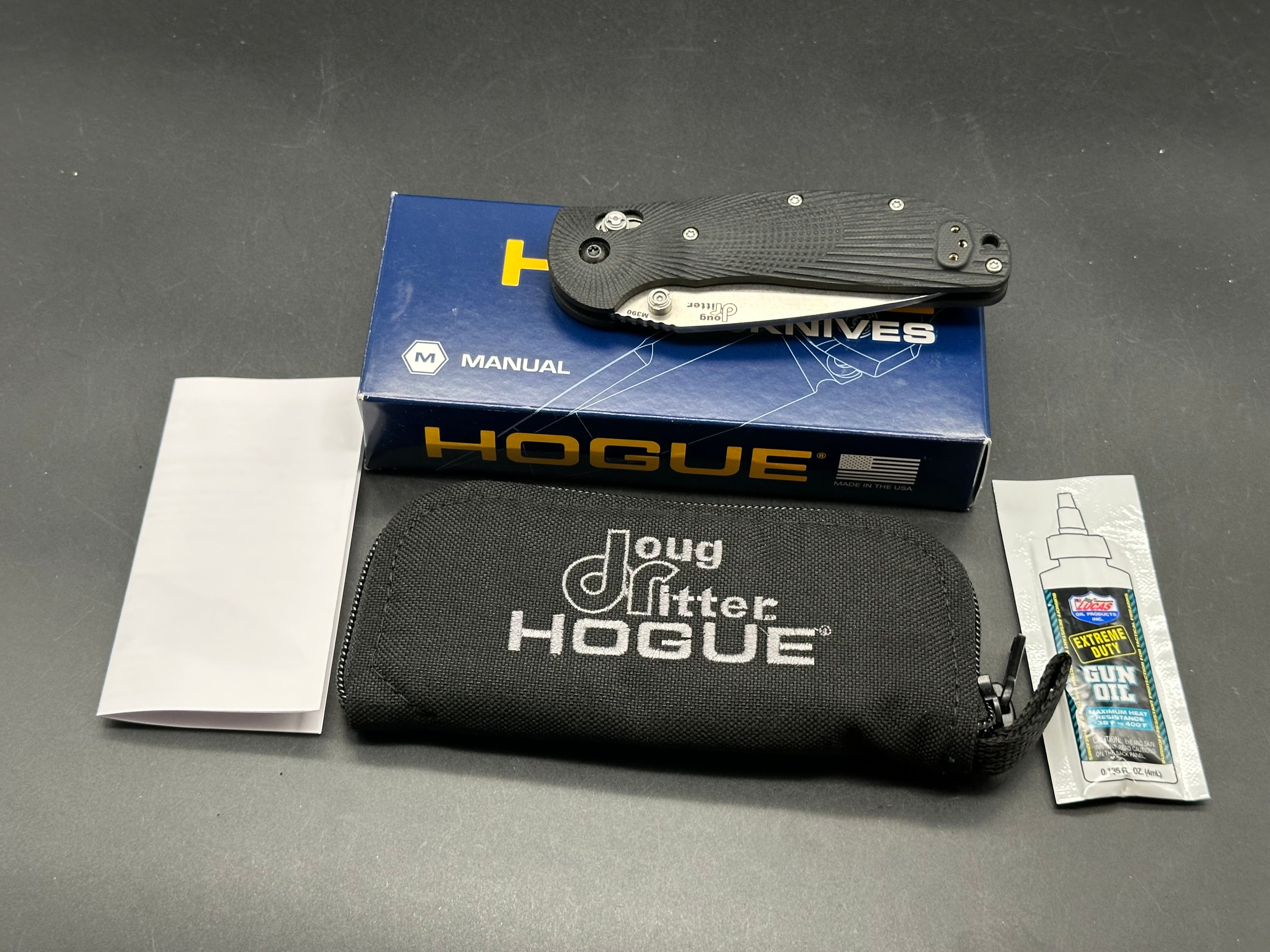 Hogue Doug Ritter RSK Mk1-G2, Stonewashed M390 Blade, Contoured Black G-10 Handles