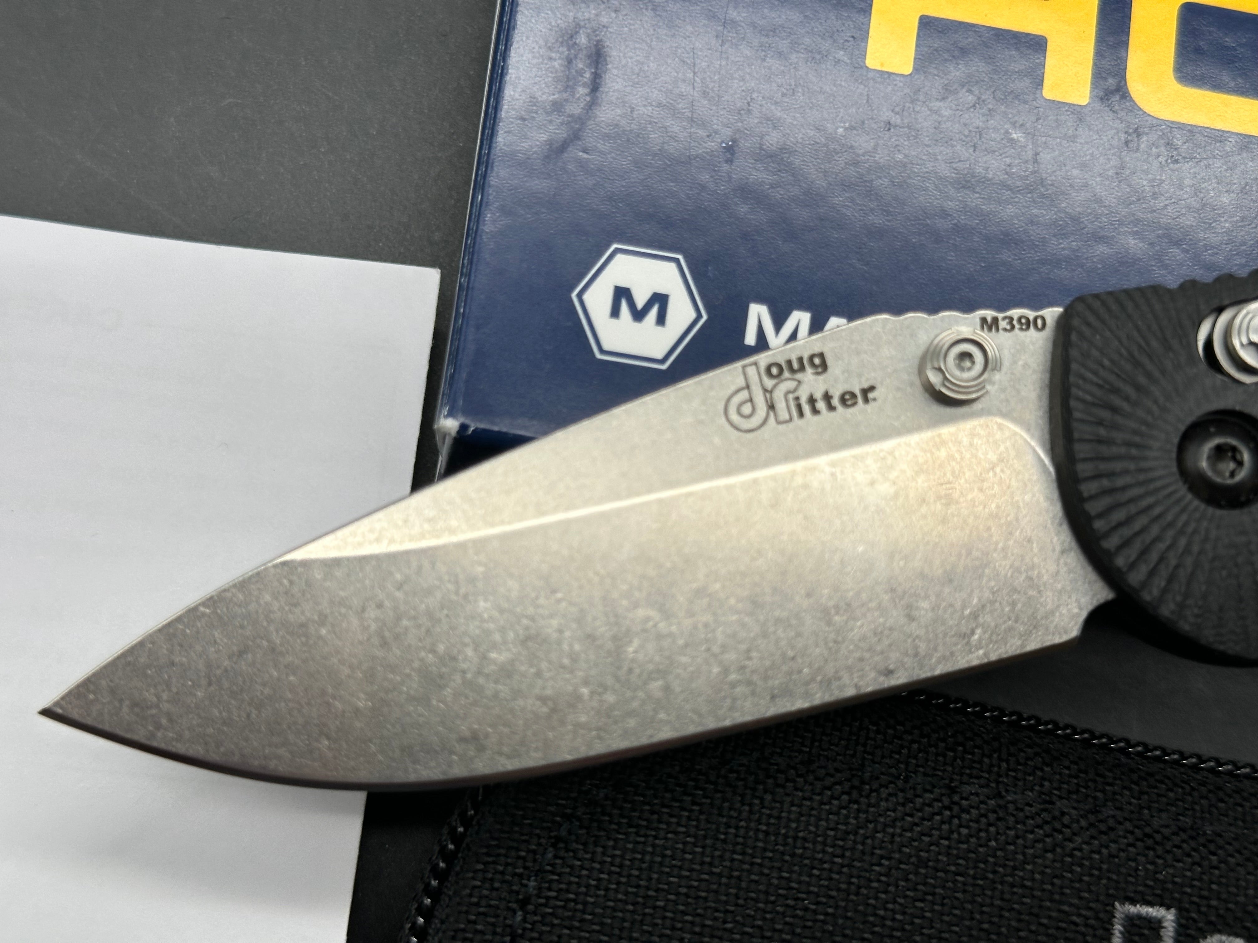 Hogue Doug Ritter RSK Mk1-G2, Stonewashed M390 Blade, Contoured Black G-10 Handles