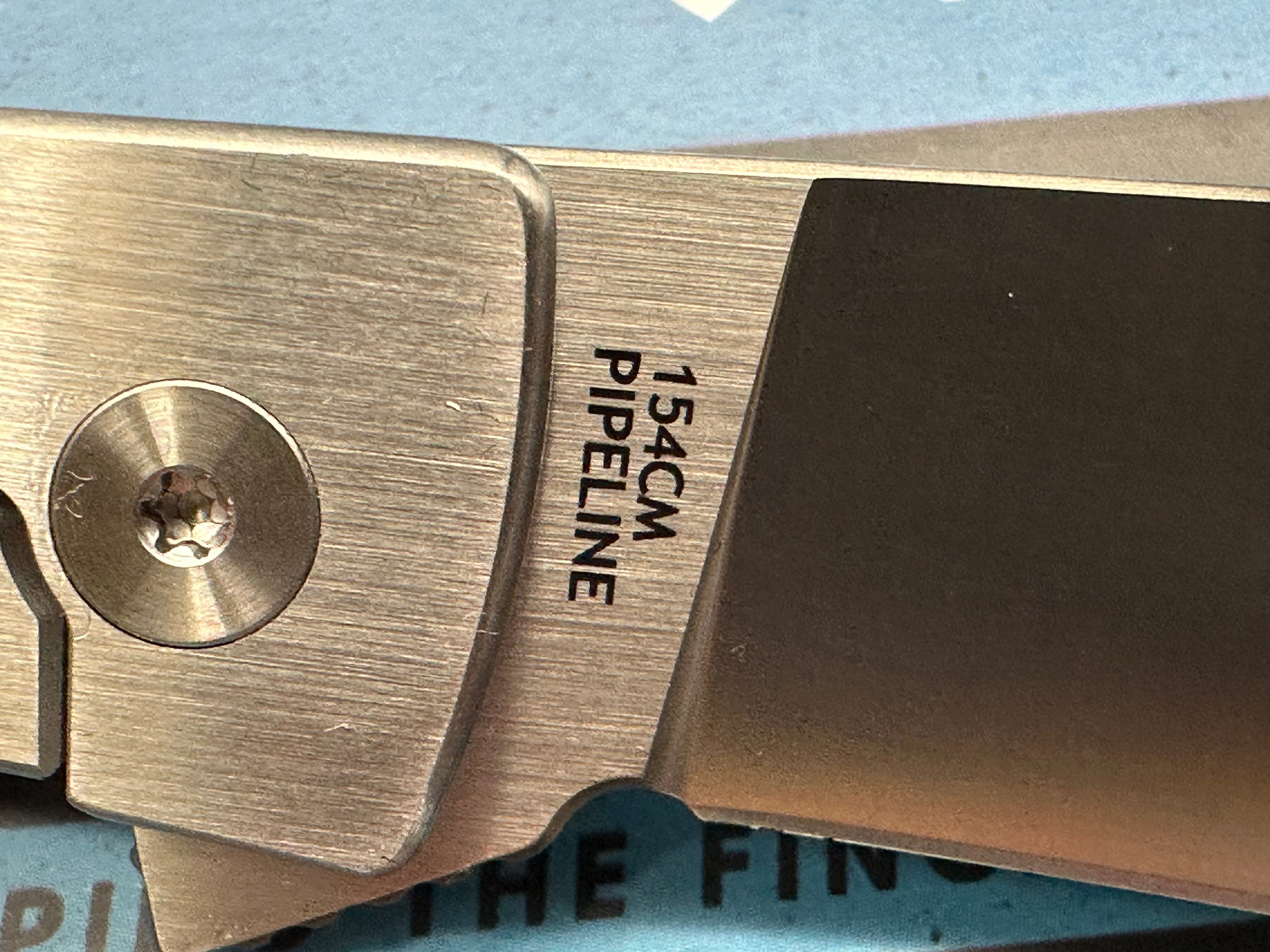 FINCH KNIFE CO PIPELINE FOLDING KNIFE DEEP OCEAN 154CM SATIN BLADE