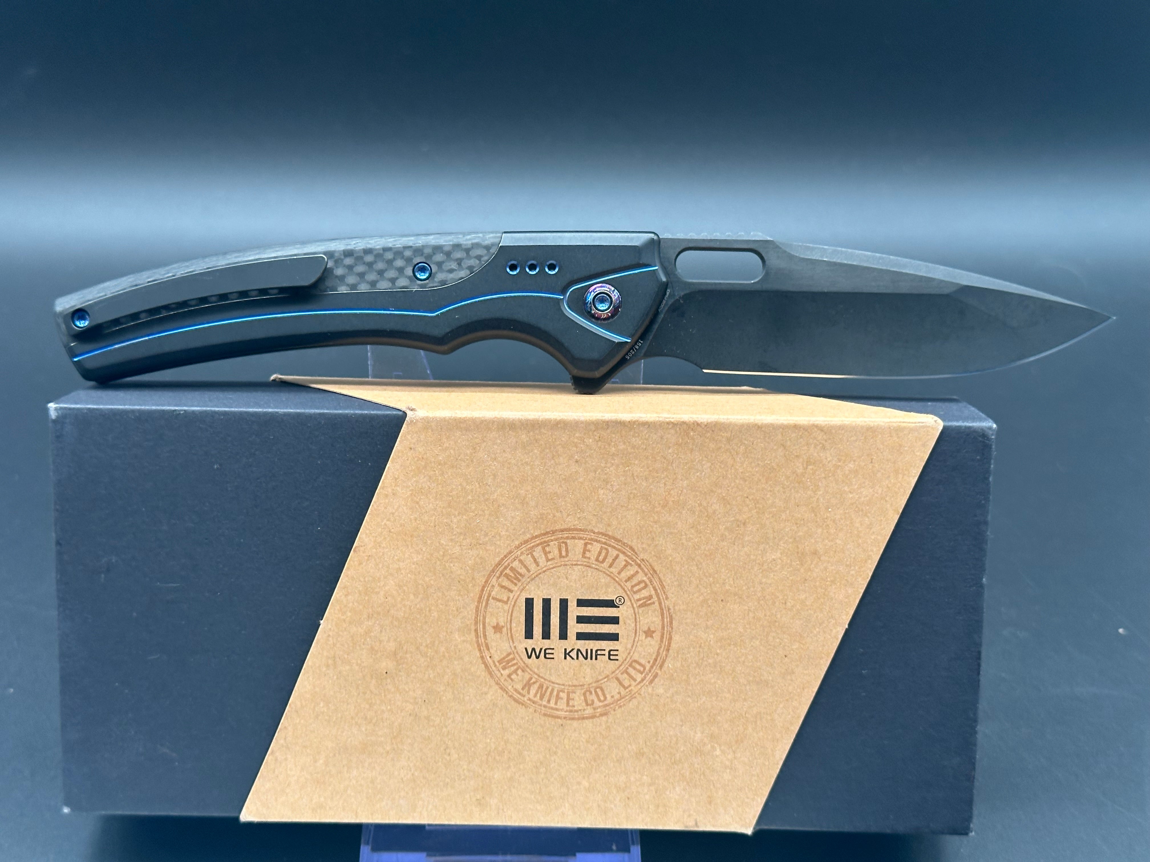 WE Knife Co. Exciton Limited Edition Knife Black Ti/CF (3.7" Black)
