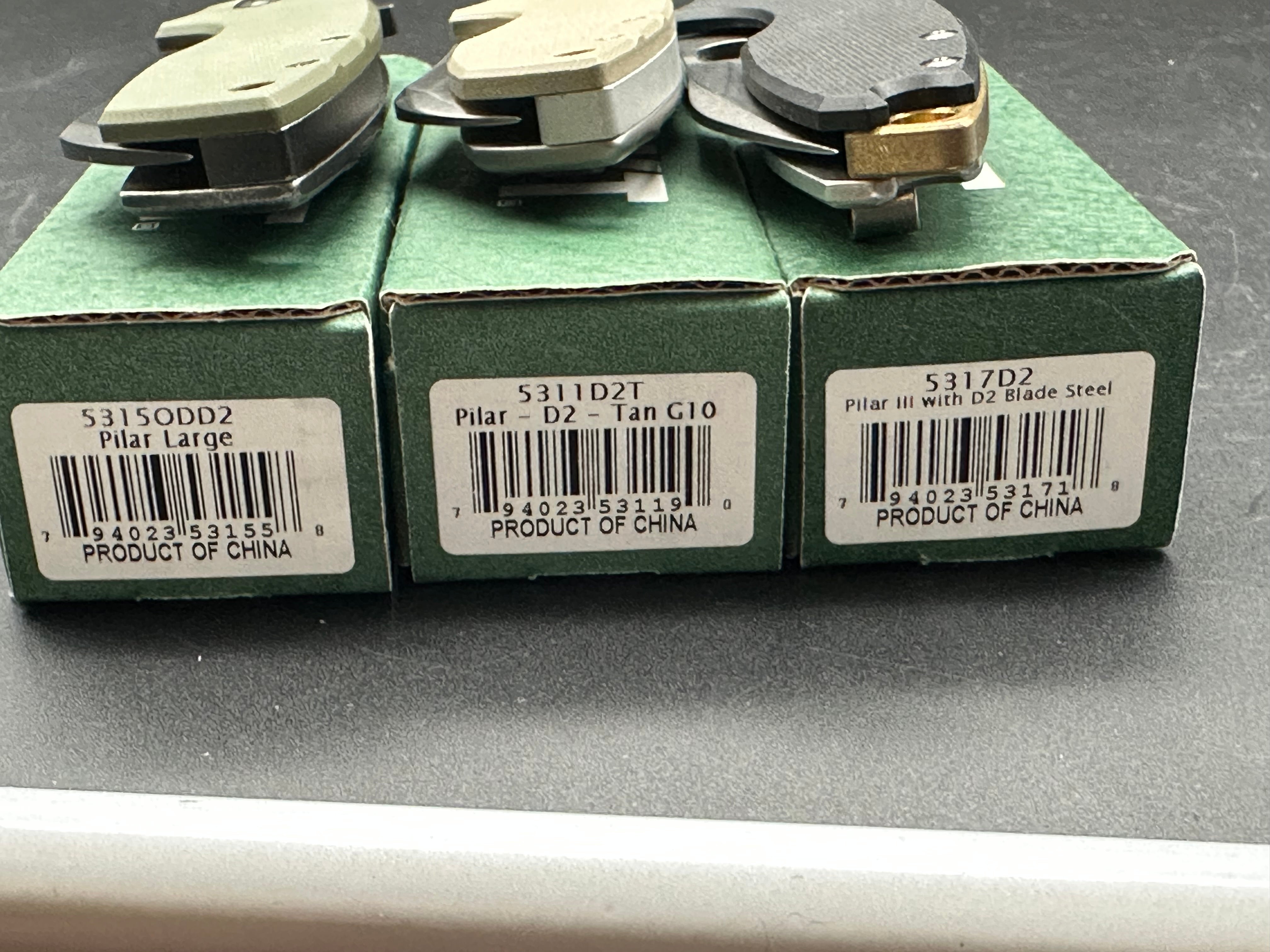 3 Knife Combo (CRKT Pilar, CRKT Large Pilar and CRKT Pilar III)