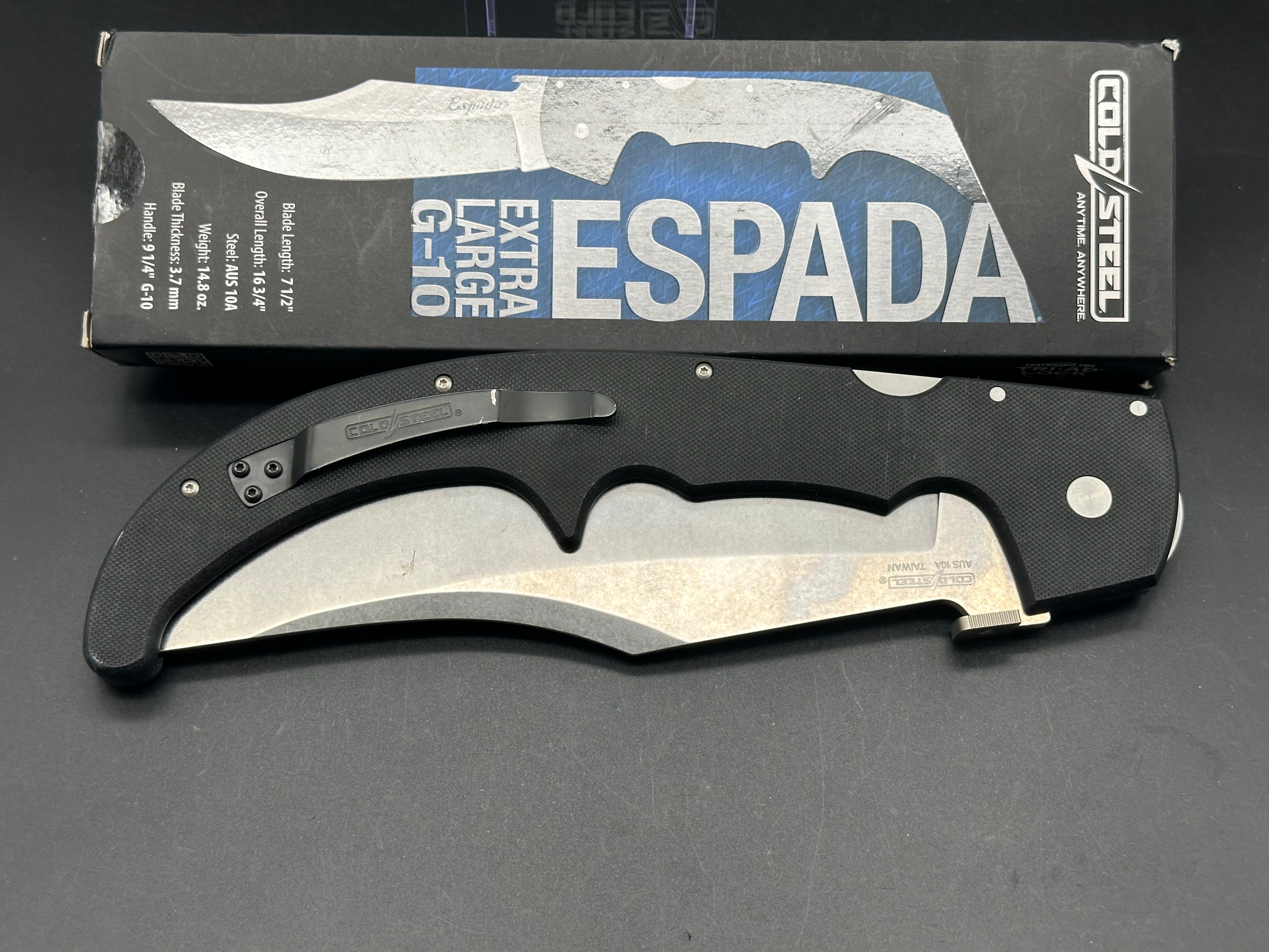 Cold Steel Espada Extra Large Lockback Knife G-10 (7.5" Stonewash)