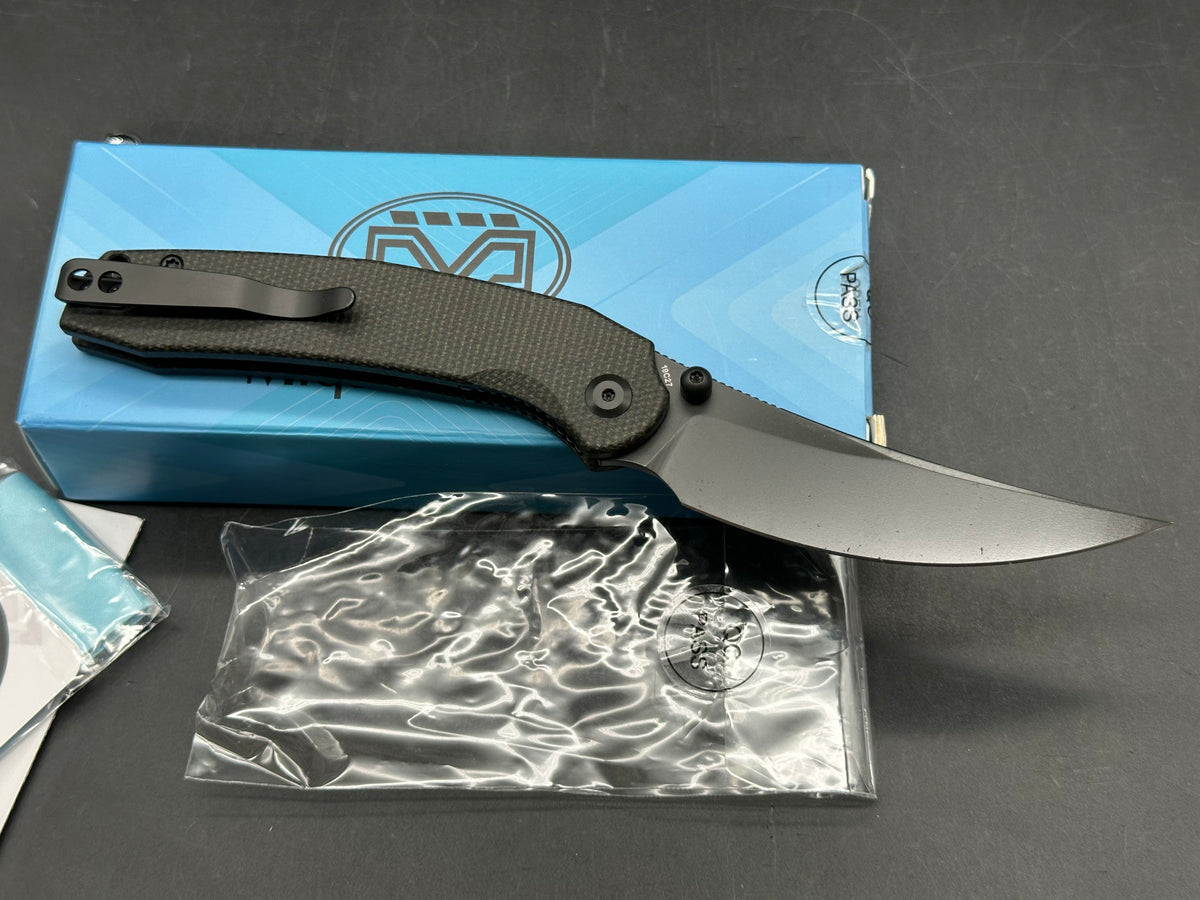 Miguron Raptor 3.35" | 19C27 Black PVD Blade | Micarta Black Handle | Button Liner Lock