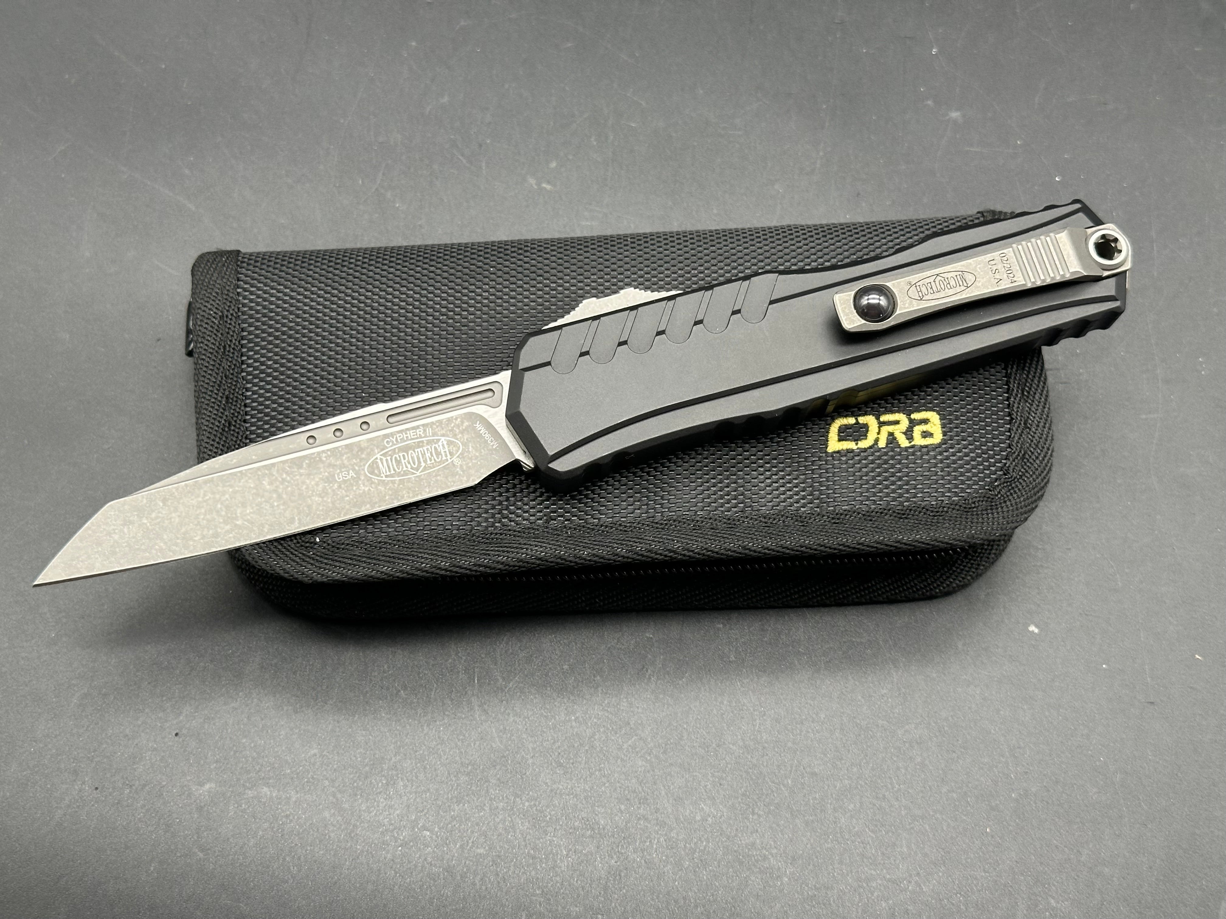 Microtech Cypher II S/E OTF Automatic Knife Black