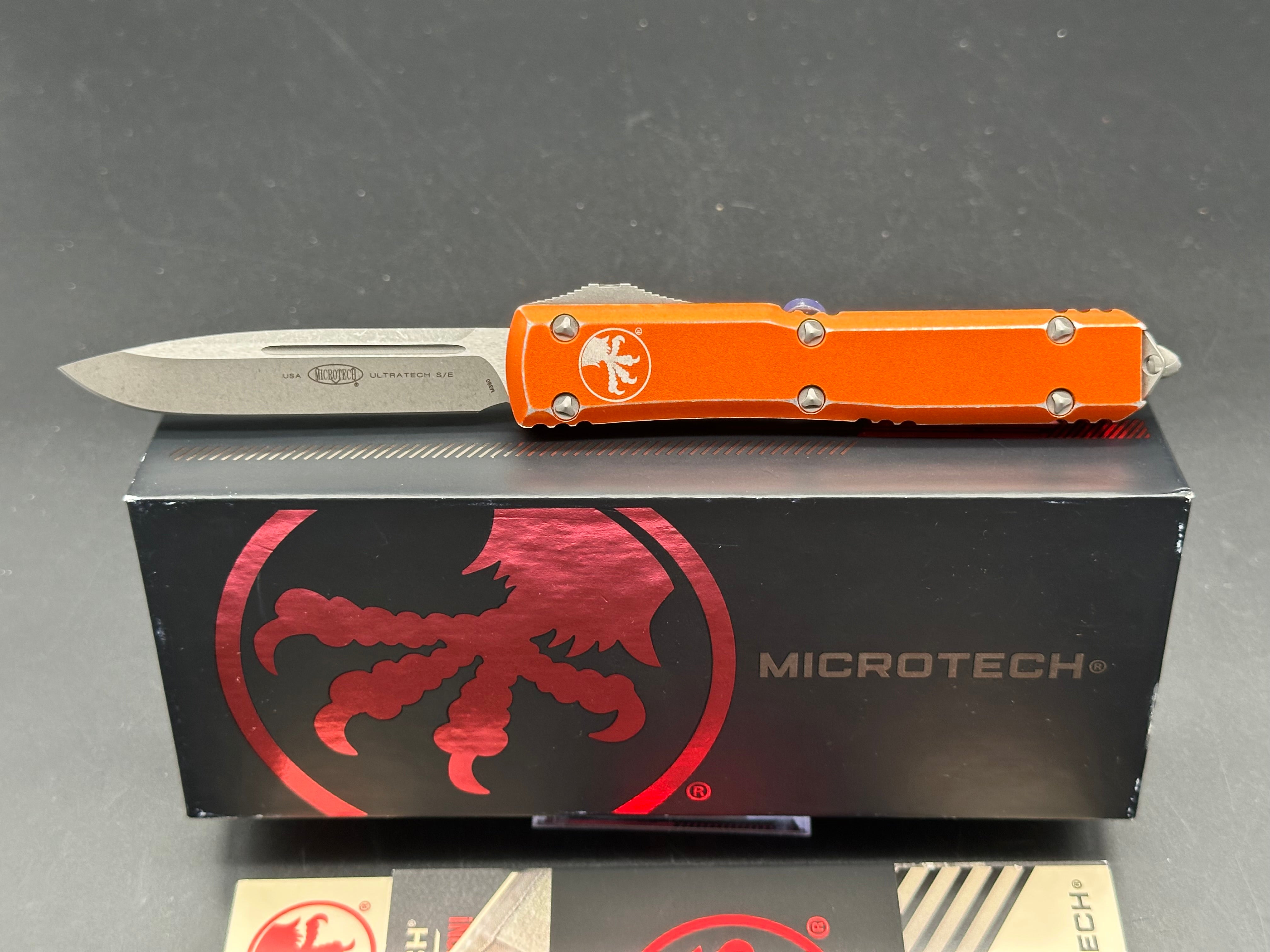 Microtech Ultratech S/E OTF Automatic Knife Distressed Orange (3.1" Apocalyptic)