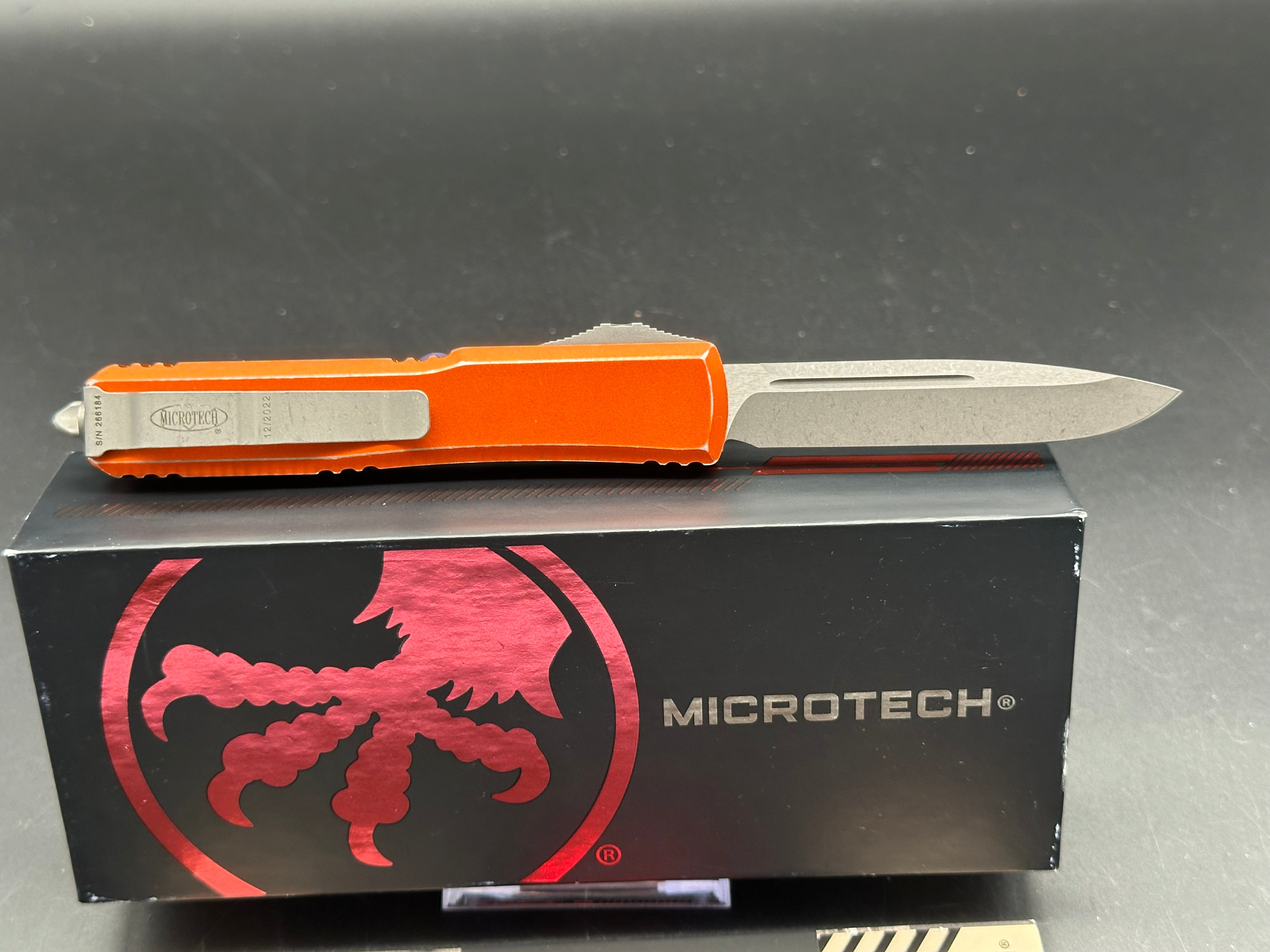 Microtech Ultratech S/E OTF Automatic Knife Distressed Orange (3.1" Apocalyptic)