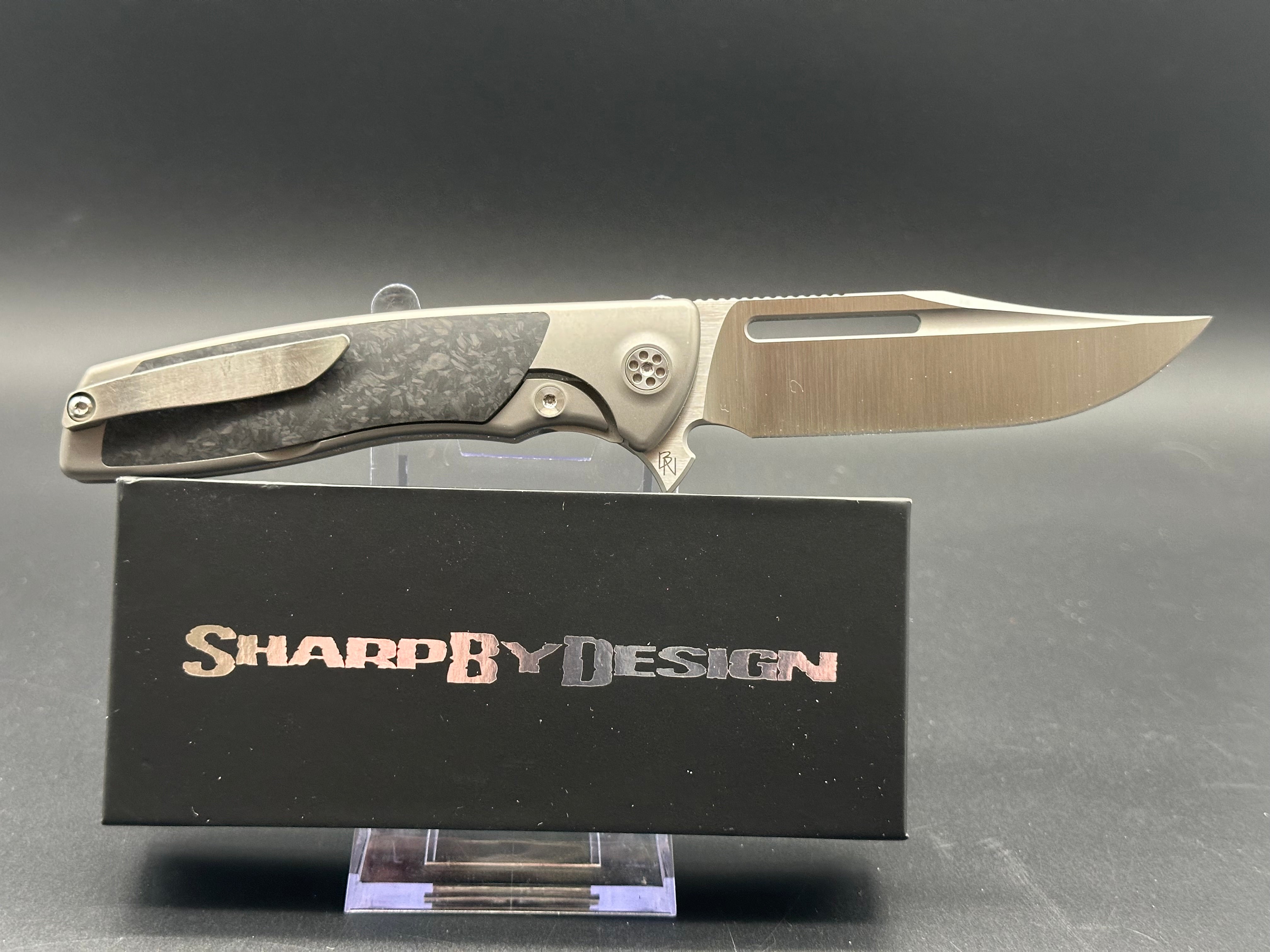 Sharp By Design Evo Typhoon Bowie Titanium/CF handle M390 blade