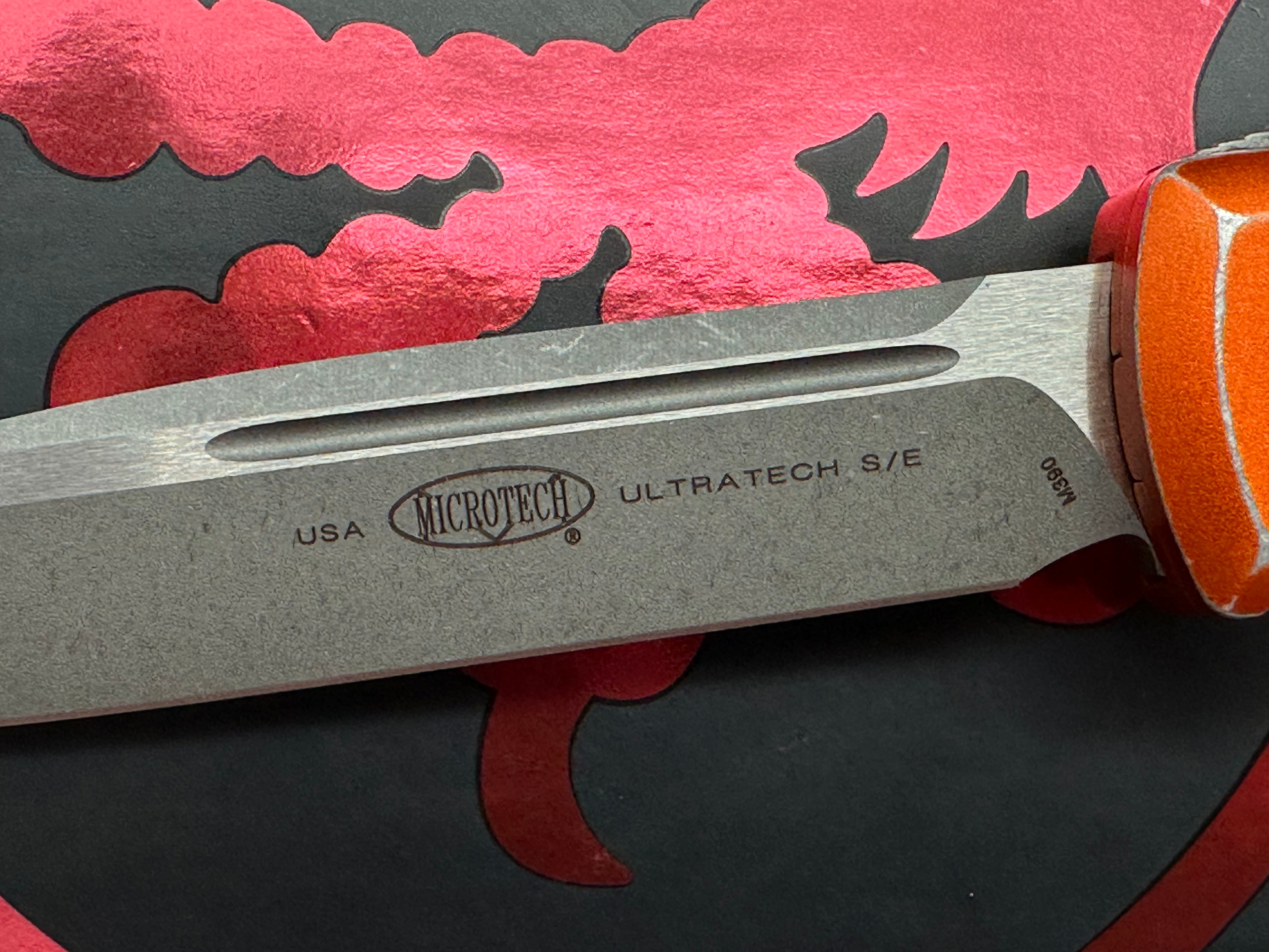 Microtech UTX-85 S/E OTF Automatic Knife Distressed Orange (3.1" Apocalyptic)