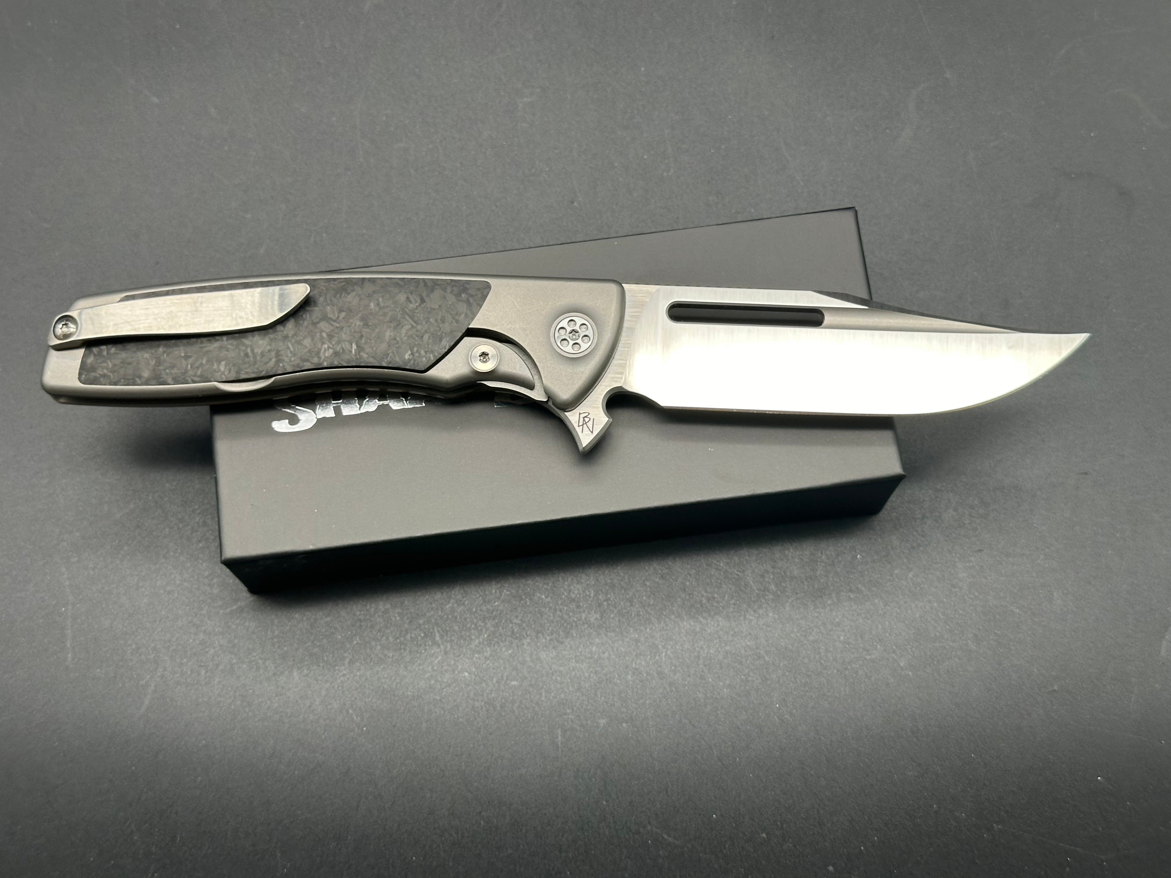 Sharp By Design Evo Typhoon Bowie Titanium/CF handle M390 blade
