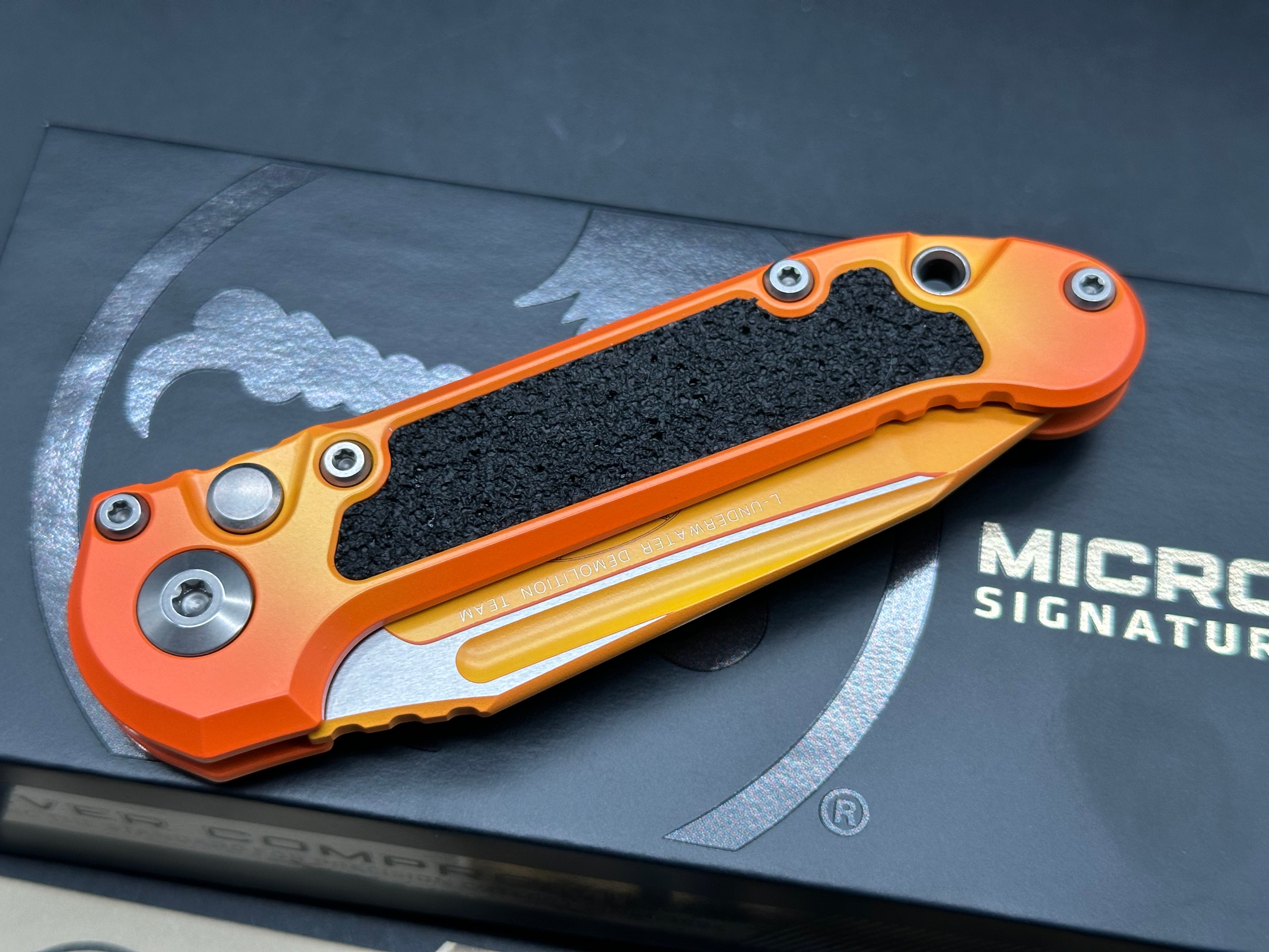 MICROTECH LUDT OTS KNIFE- SUNRISE FINISHED HANDLE- SUNRISE FINISHED BLADE