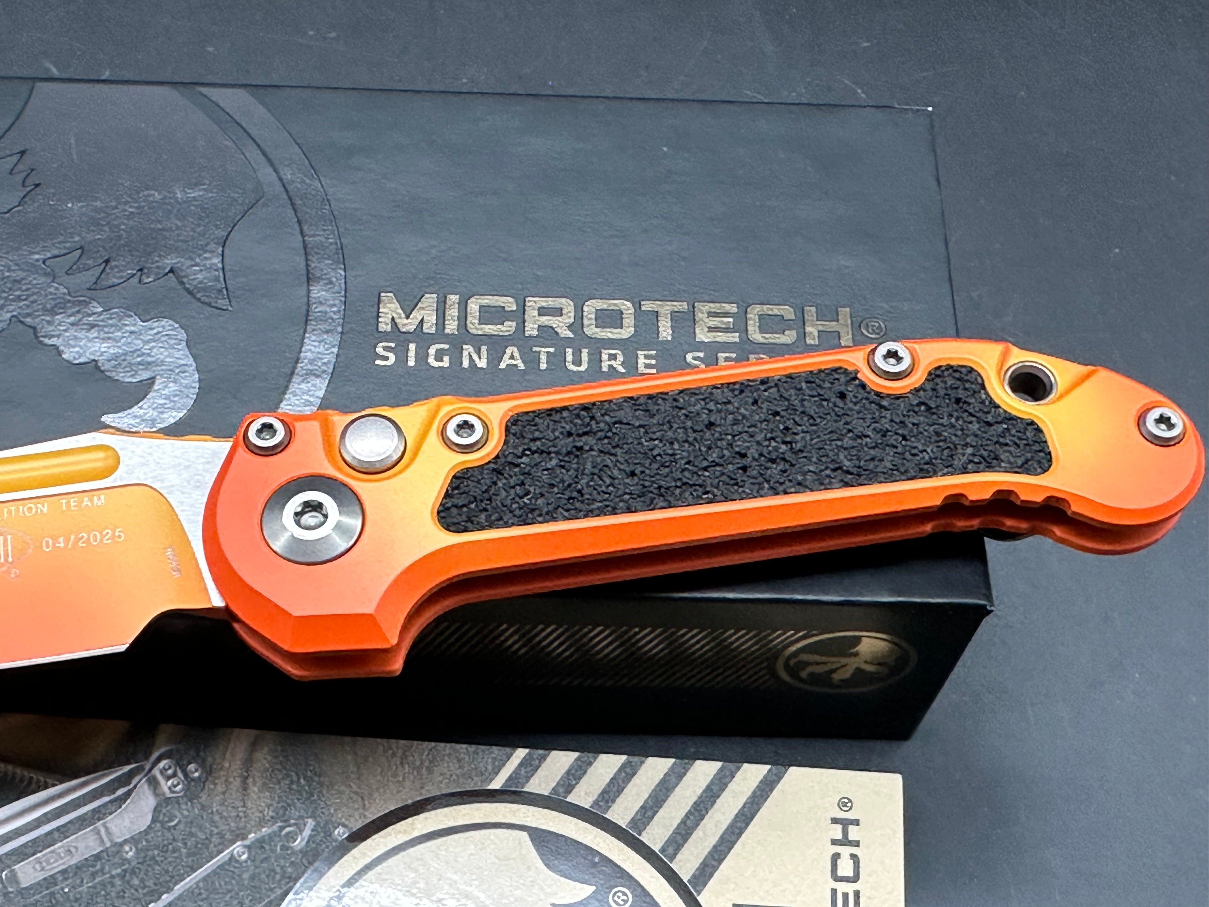 MICROTECH LUDT OTS KNIFE- SUNRISE FINISHED HANDLE- SUNRISE FINISHED BLADE