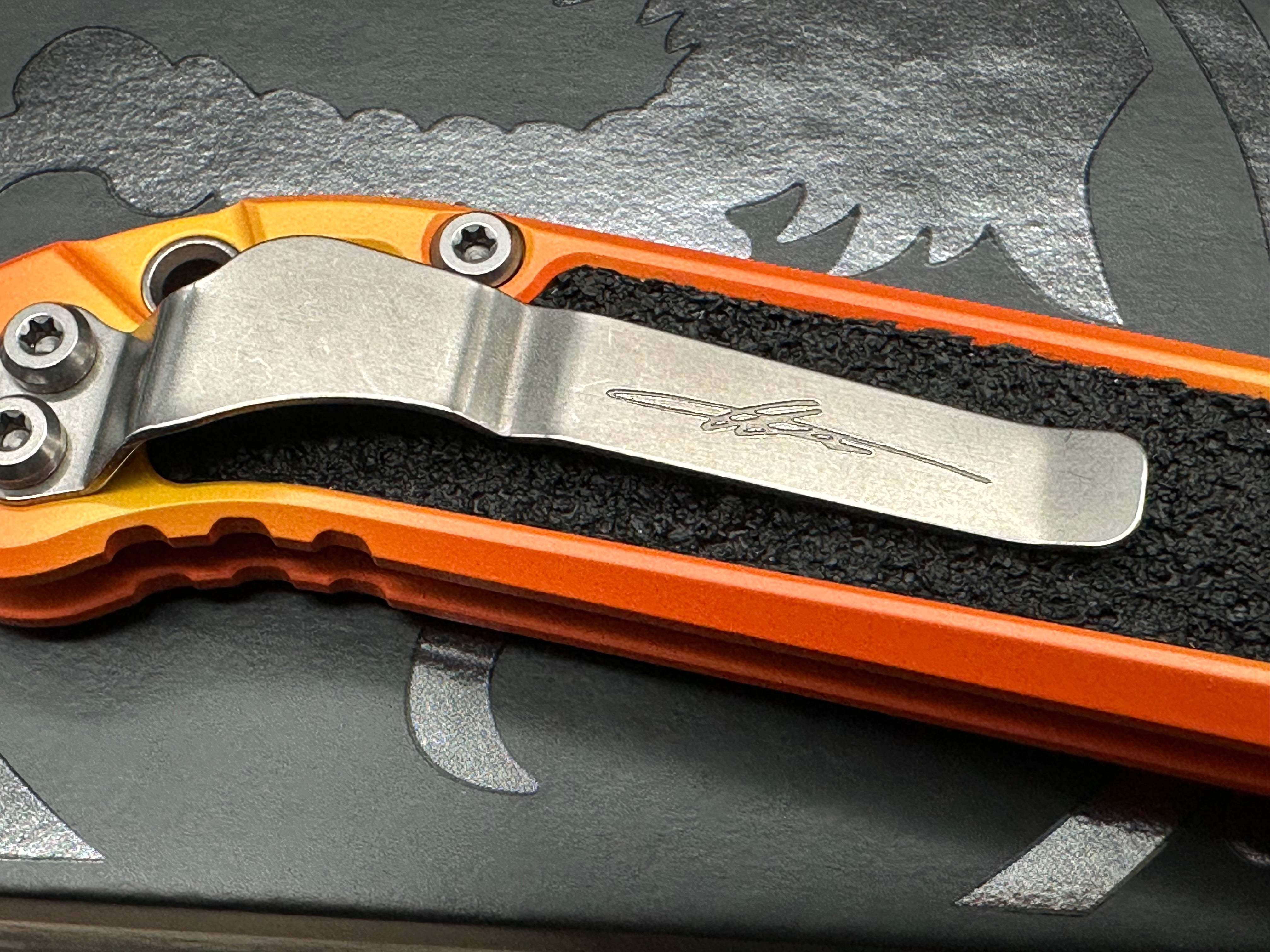 MICROTECH LUDT OTS KNIFE- SUNRISE FINISHED HANDLE- SUNRISE FINISHED BLADE