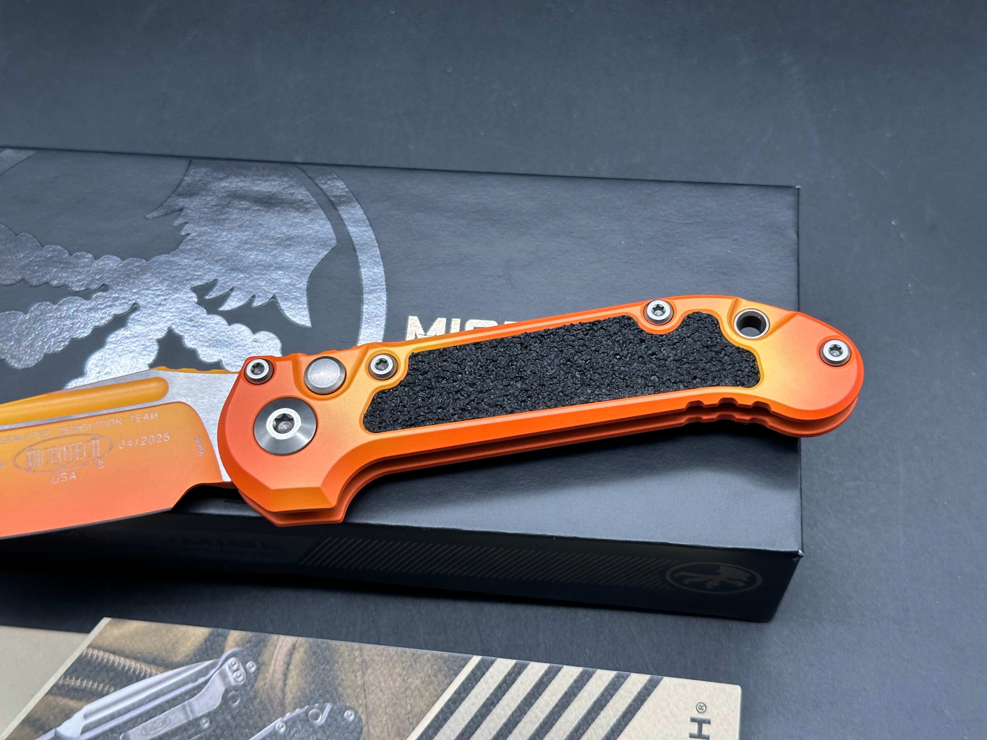 MICROTECH LUDT OTS KNIFE- SUNRISE FINISHED HANDLE- SUNRISE FINISHED BLADE