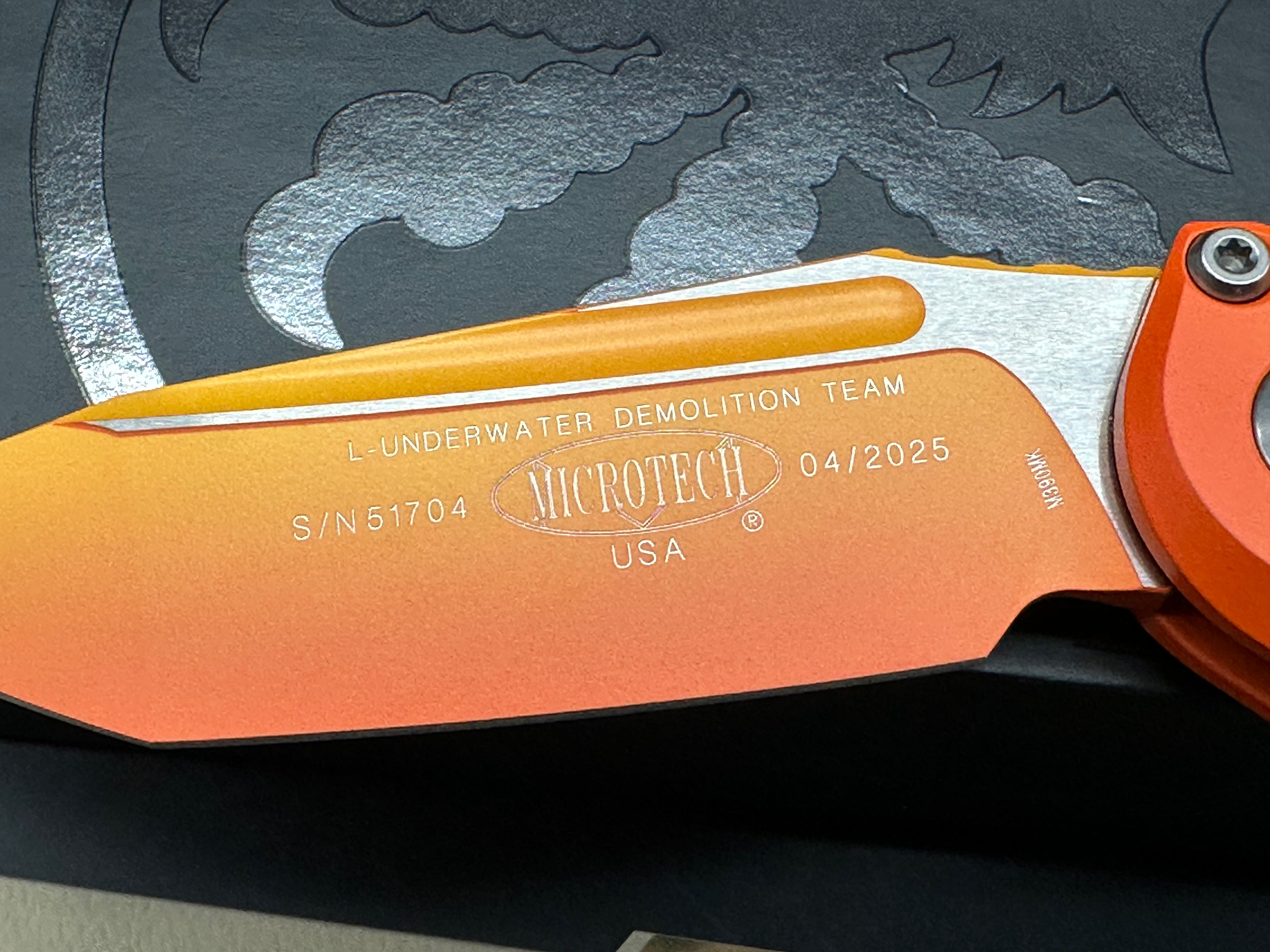 MICROTECH LUDT OTS KNIFE- SUNRISE FINISHED HANDLE- SUNRISE FINISHED BLADE