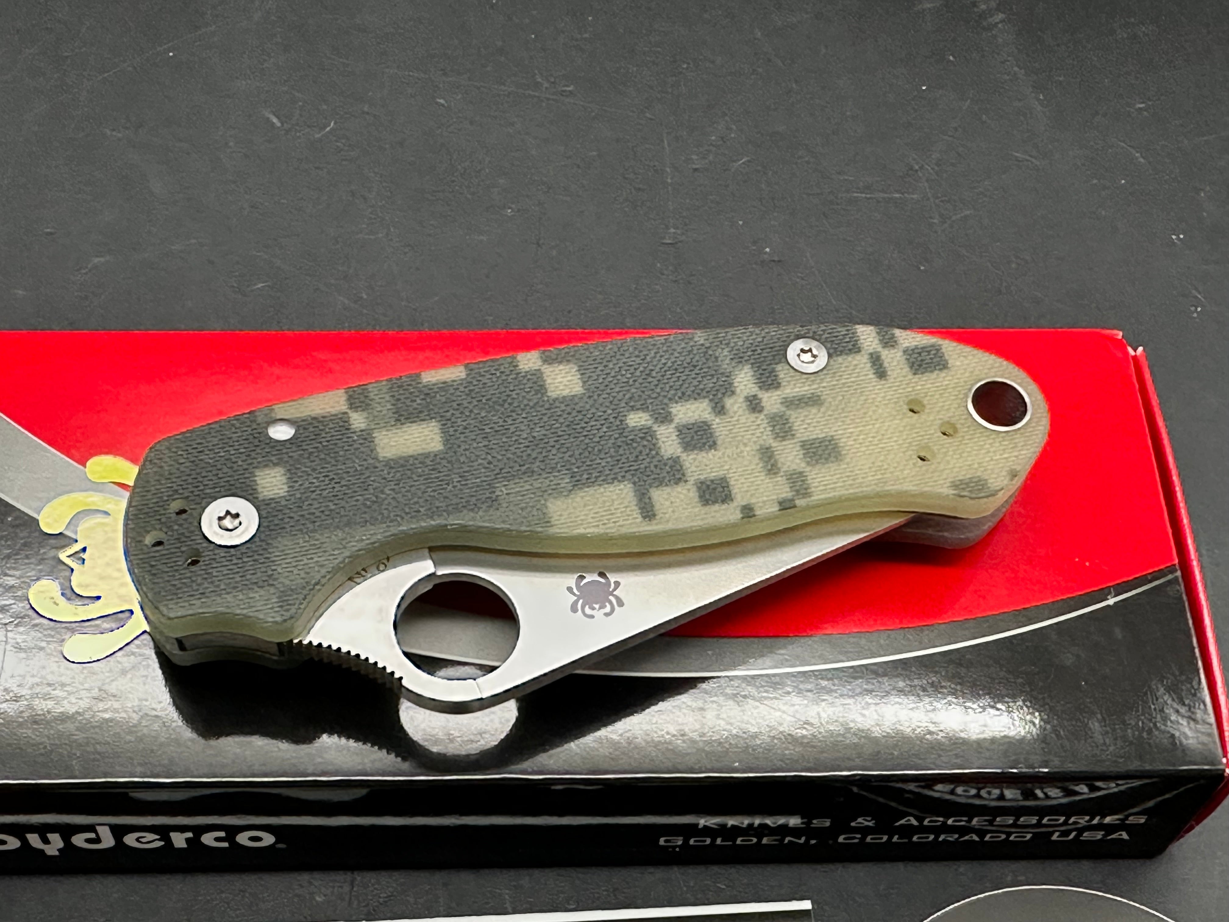 Spyderco Para 3 Compression Lock Knife Digi Camo G-10 (3" Satin)