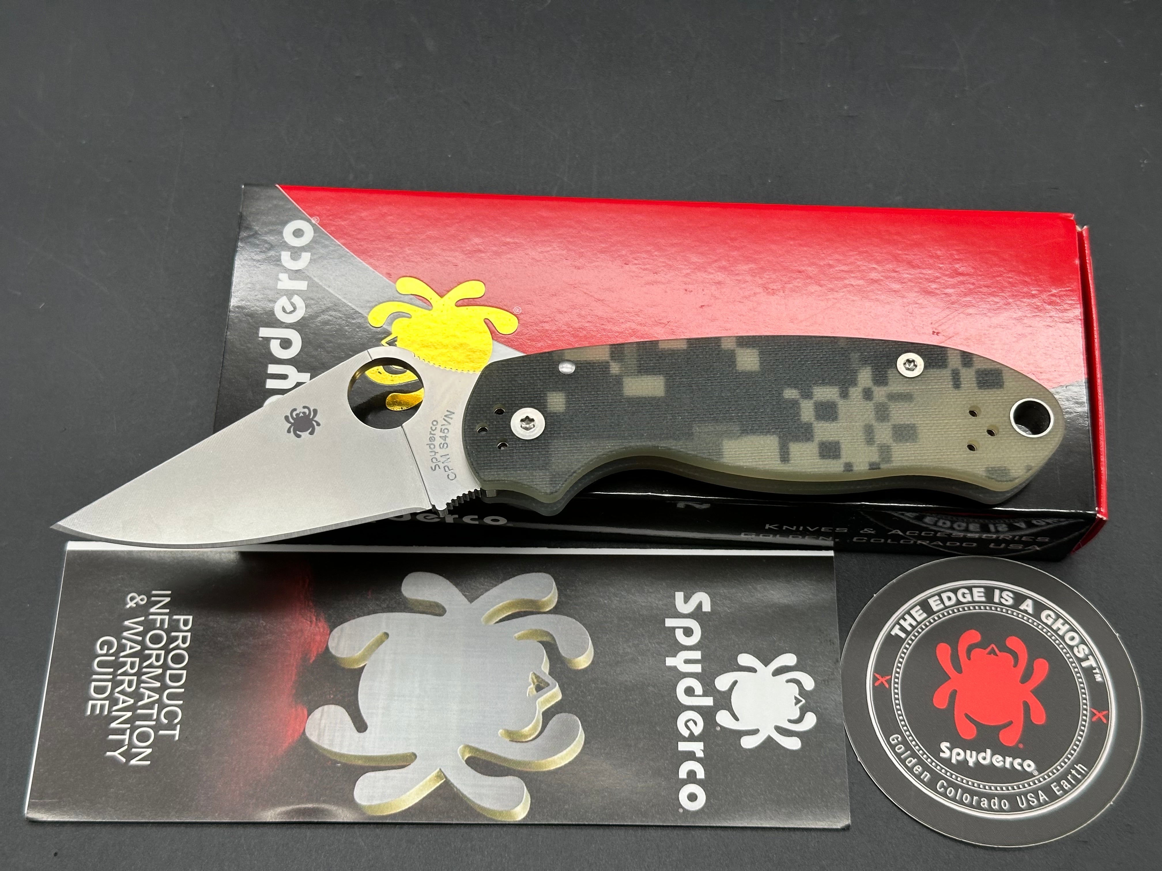 Spyderco Para 3 Compression Lock Knife Digi Camo G-10 (3" Satin)