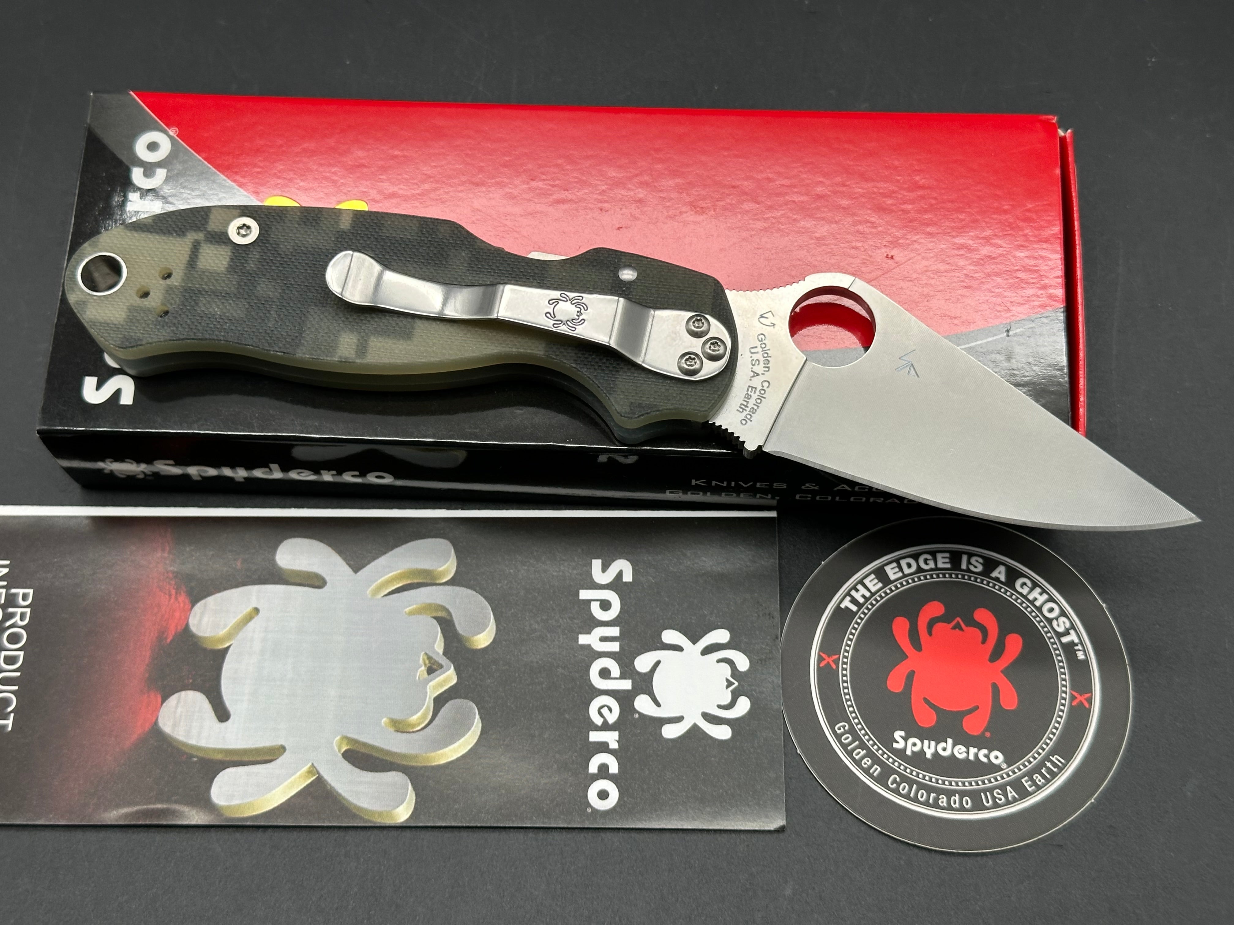 Spyderco Para 3 Compression Lock Knife Digi Camo G-10 (3" Satin)