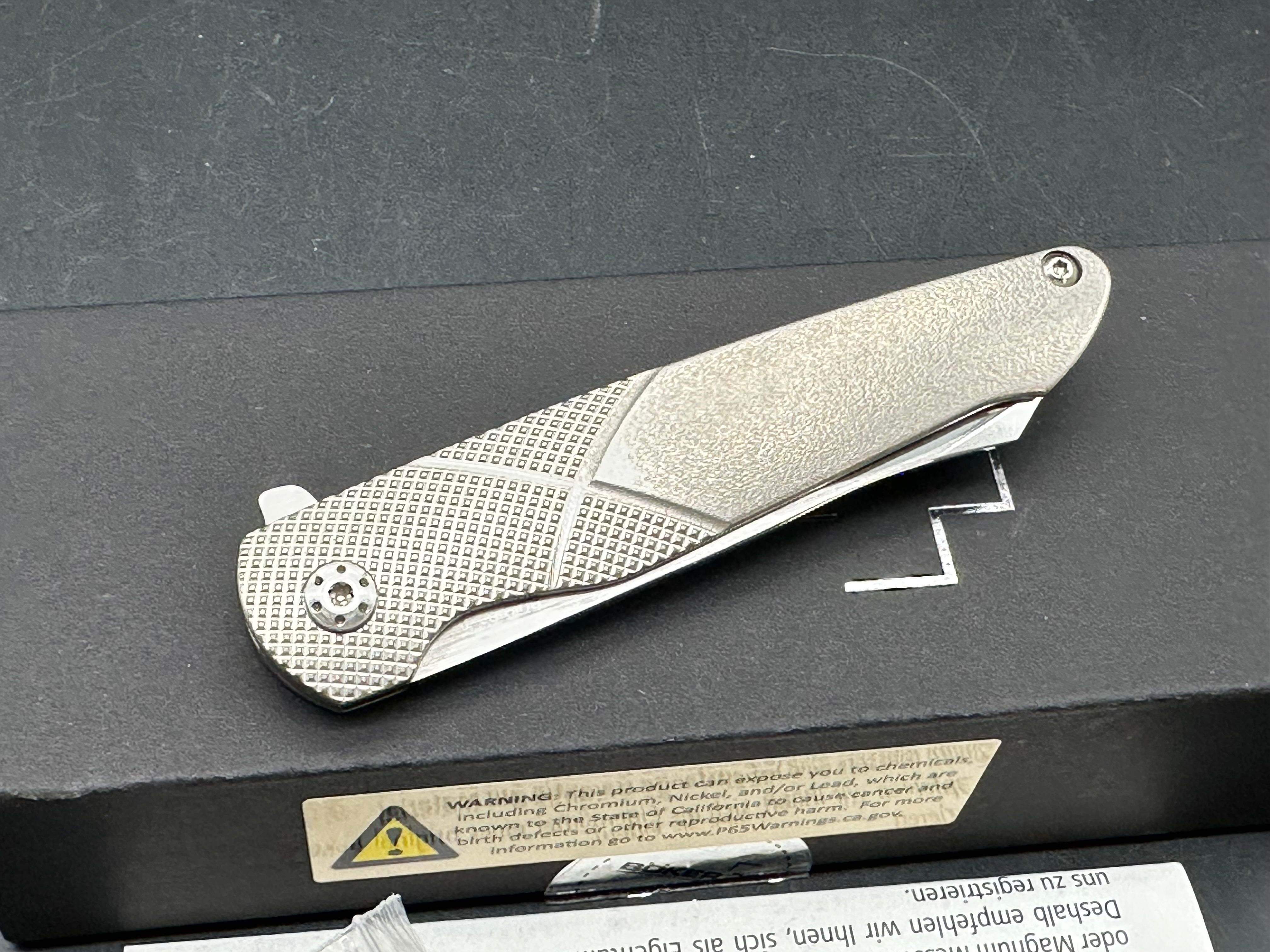 Boker Plus Gent-X Frame Lock Knife Orange Peel Titanium (2.8" Mirror)