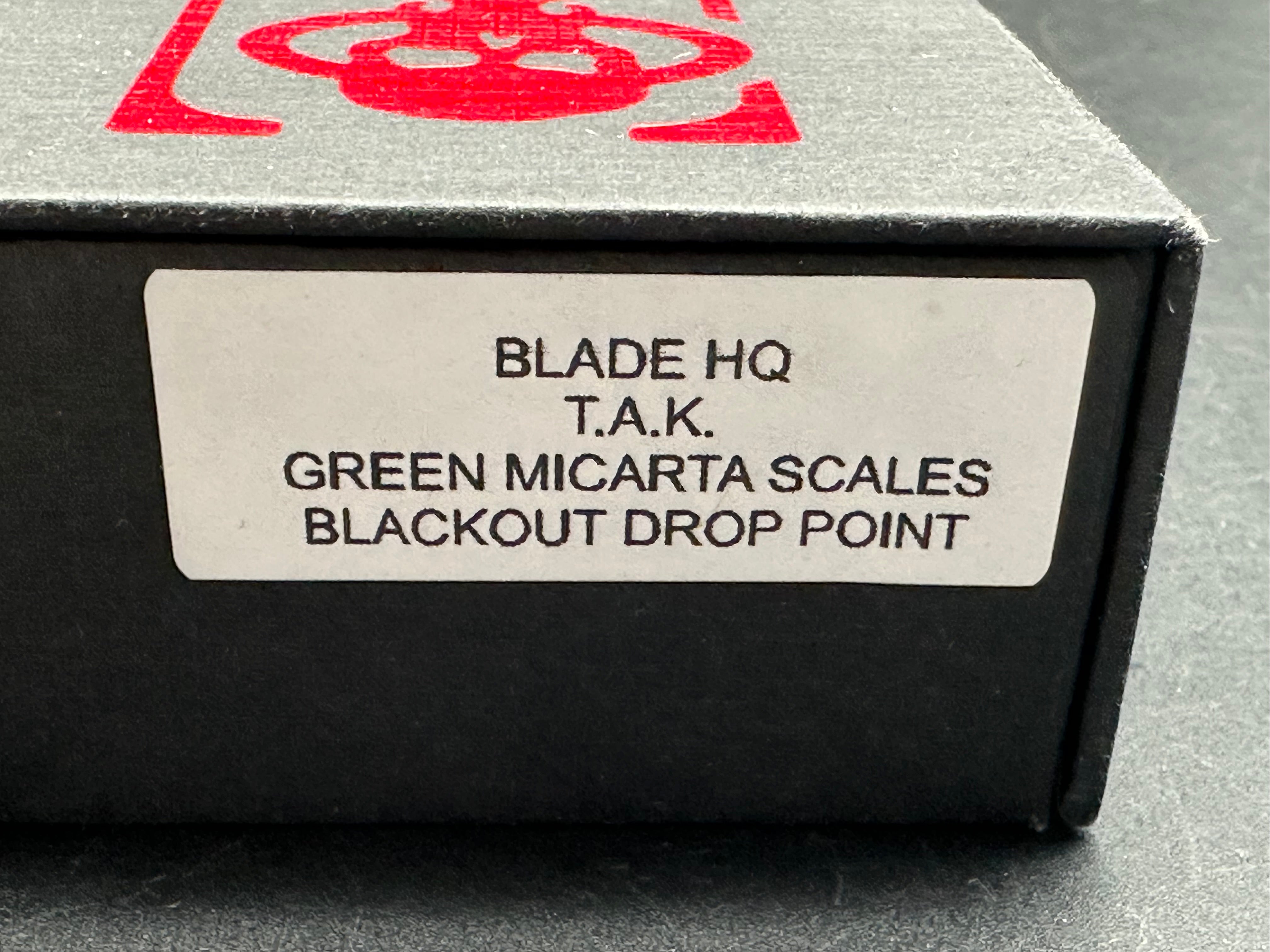 Chaves T.A.K. Liner Lock Knife Drop Point Green Micarta (2.7" Blackout)