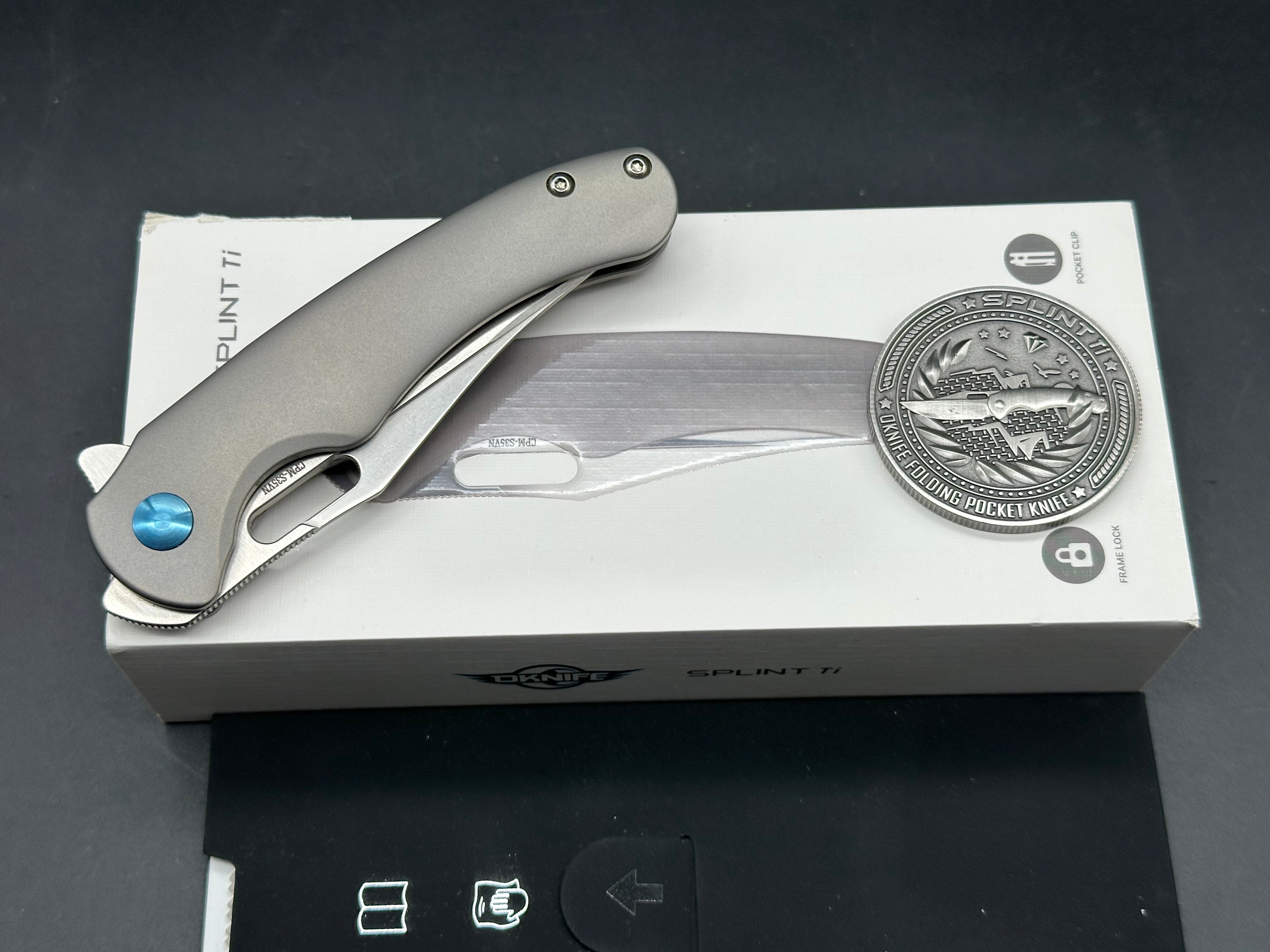 Olight SPLINT TI Splint Linerlock Knife with Titanium Handles