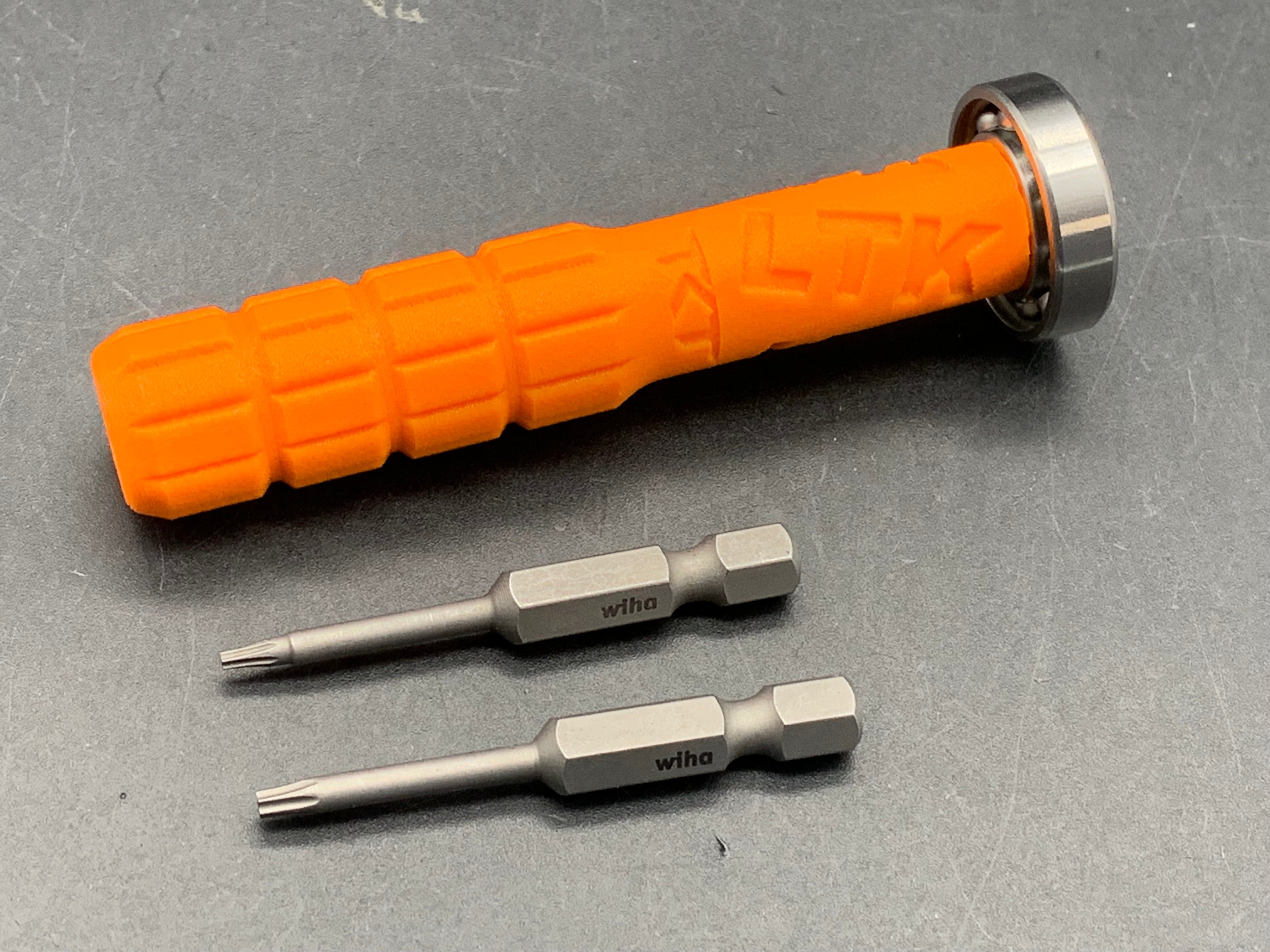 LTK 1/4 inch driver in orange Fraggie pattern w/ #8 & #6 Torx bits