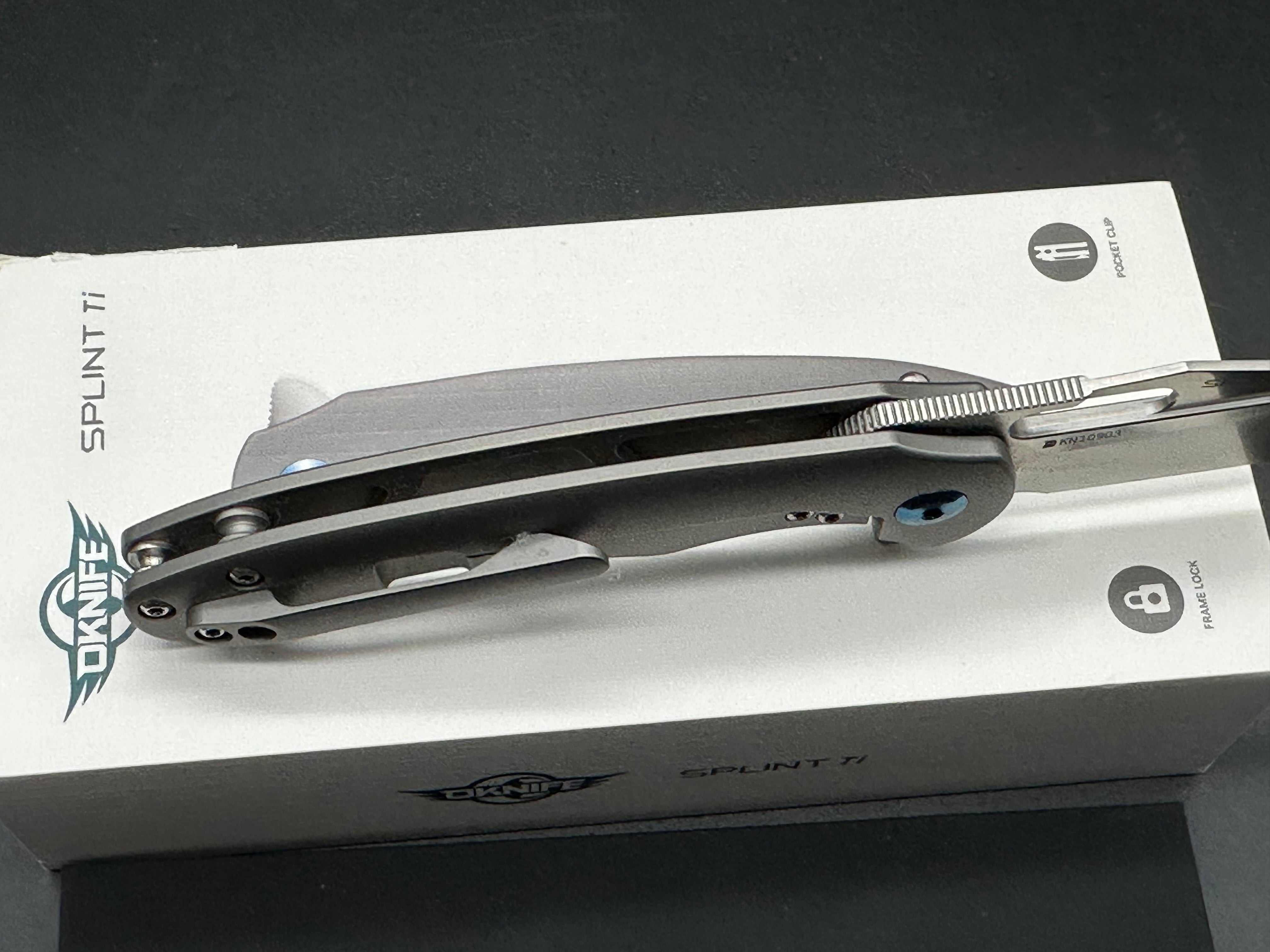 Olight SPLINT TI Splint Linerlock Knife with Titanium Handles
