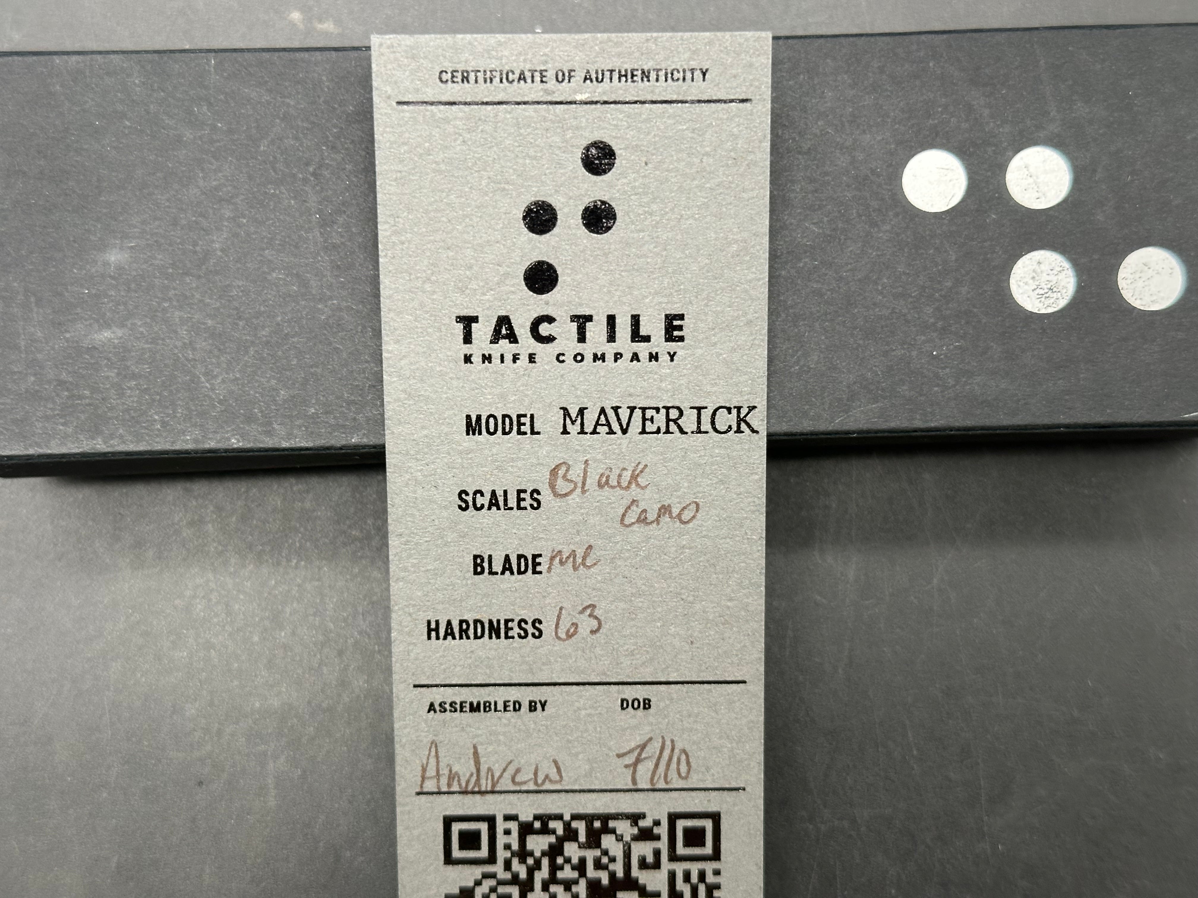 Tactile Knife Co Maverick, Milled Black Camo Carbon Fiber / Stonewash CPM Magnacut