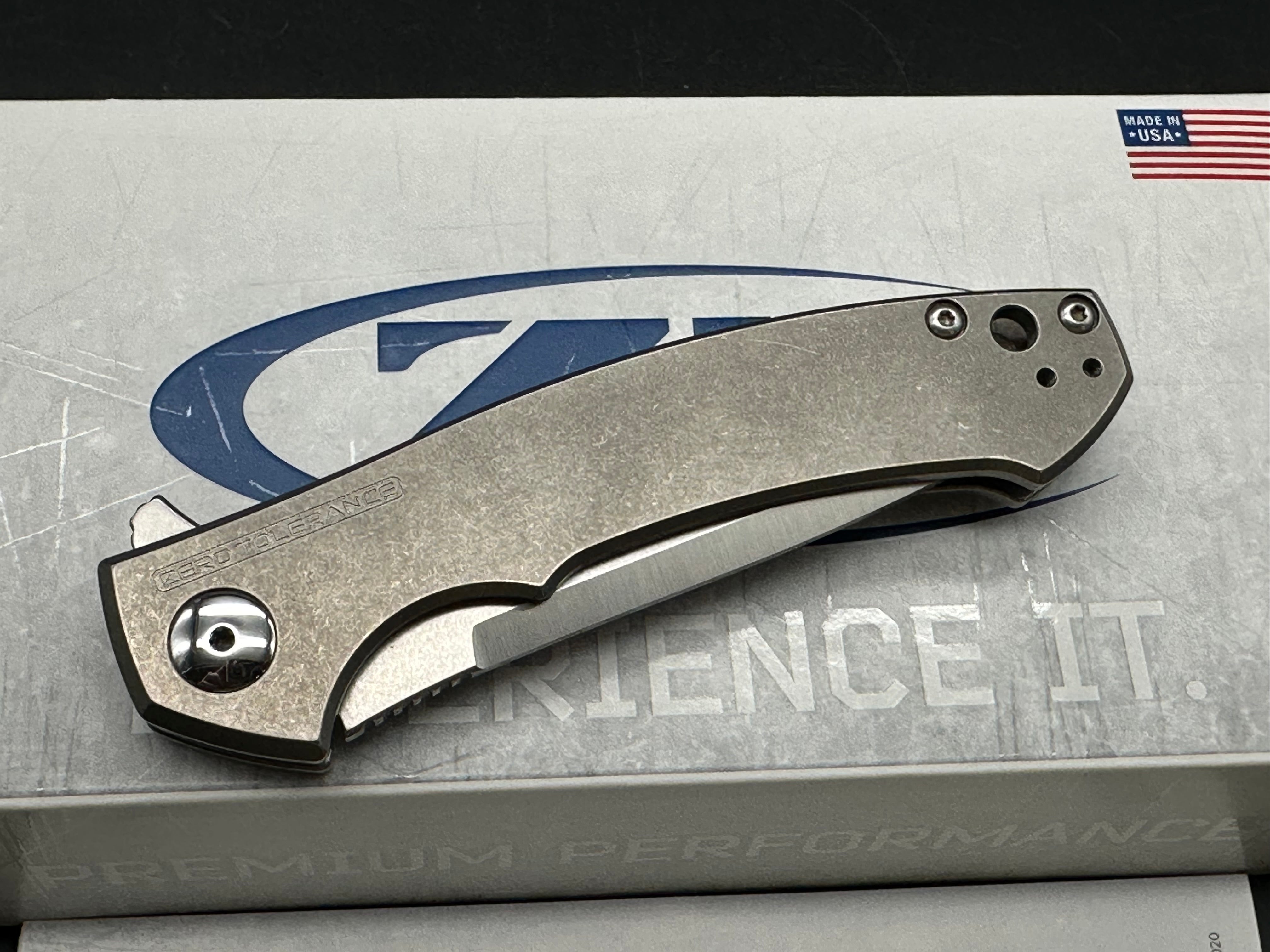 Zero Tolerance Sinkevich 0450 Flipper Titanium Knife (3.25" SW/Satin)