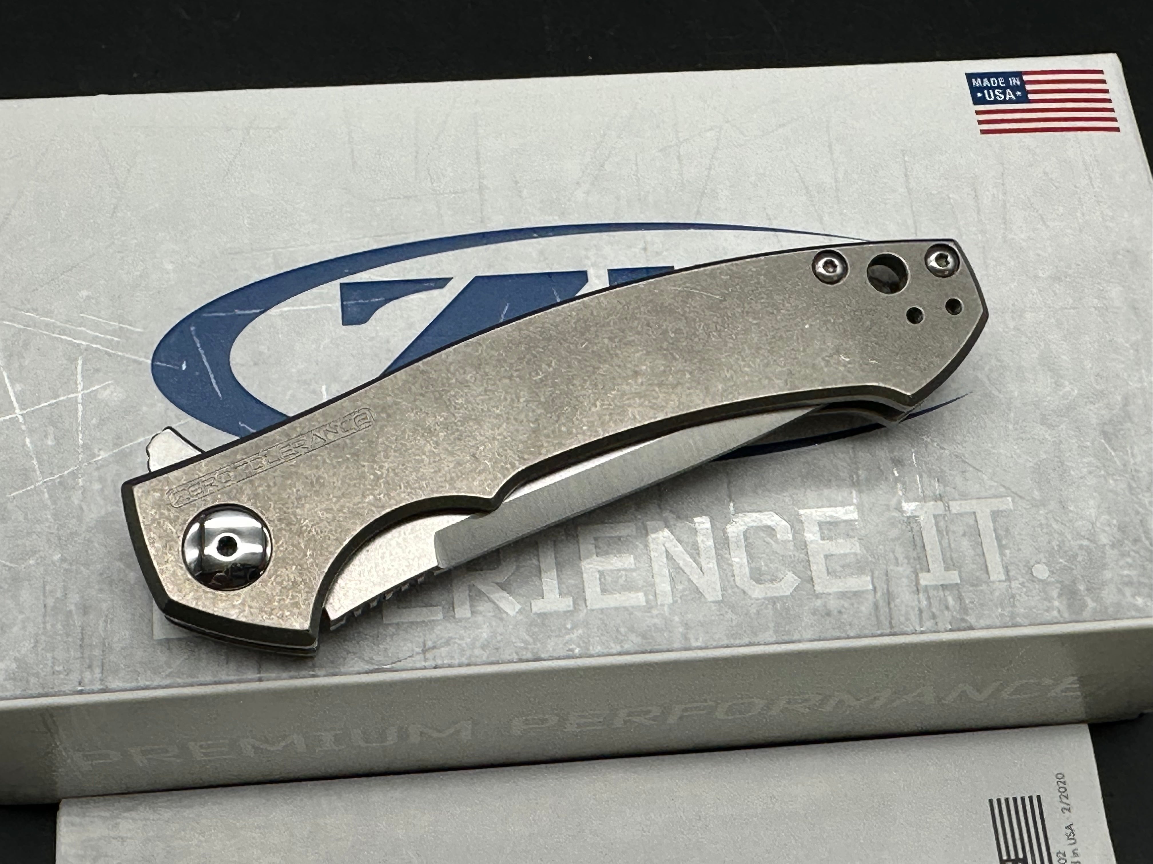 Zero Tolerance Sinkevich 0450 Flipper Titanium Knife (3.25" SW/Satin)