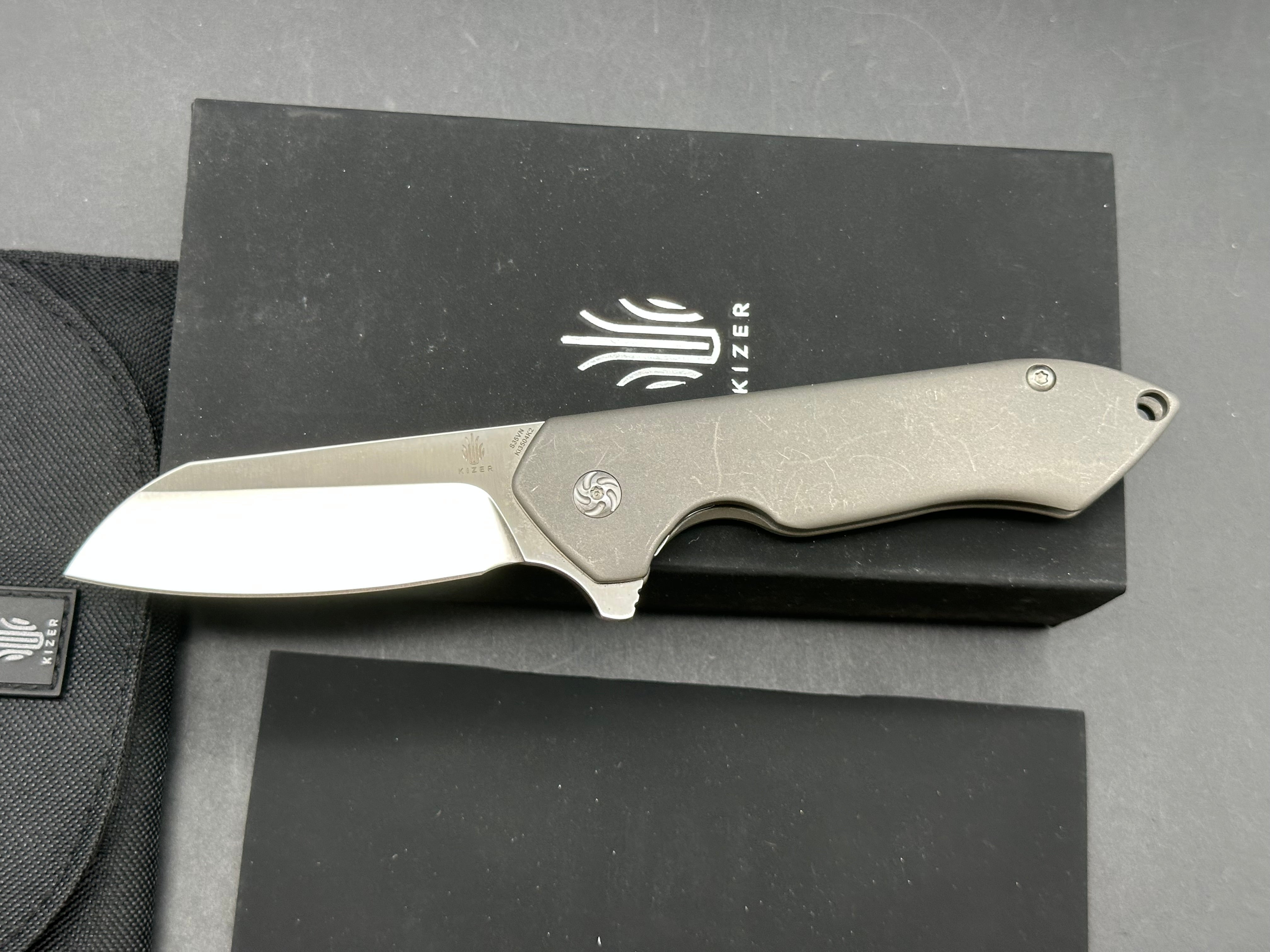 Kizer Degnan Guru Flipper Knife Titanium (3" Satin)