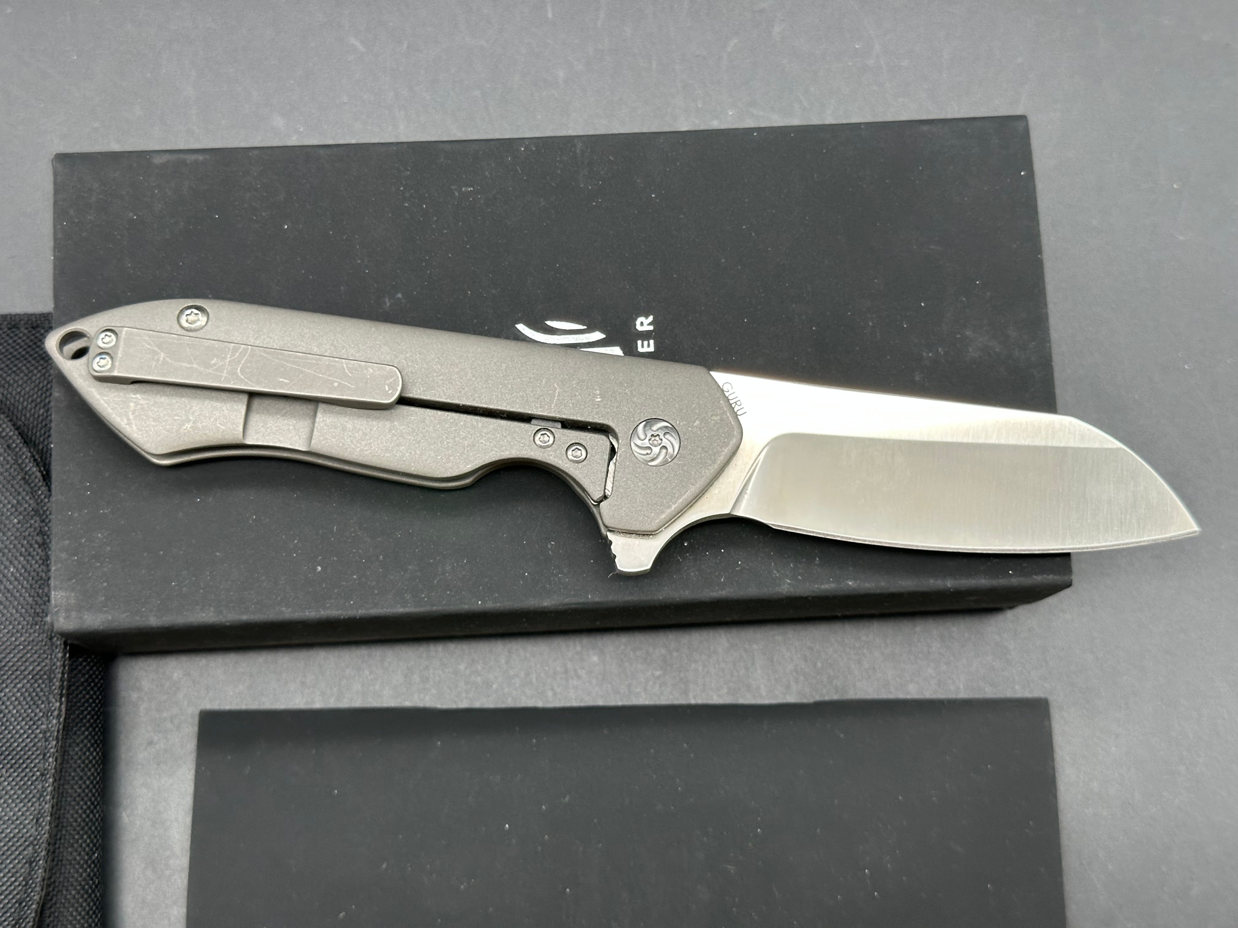 Kizer Degnan Guru Flipper Knife Titanium (3" Satin)