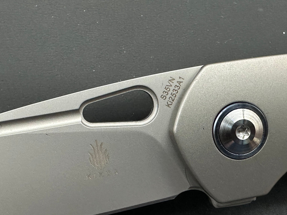 Kizer Nick Swan Microlith Liner Lock Flipper Knife Titanium (2.4" Bead Blast)