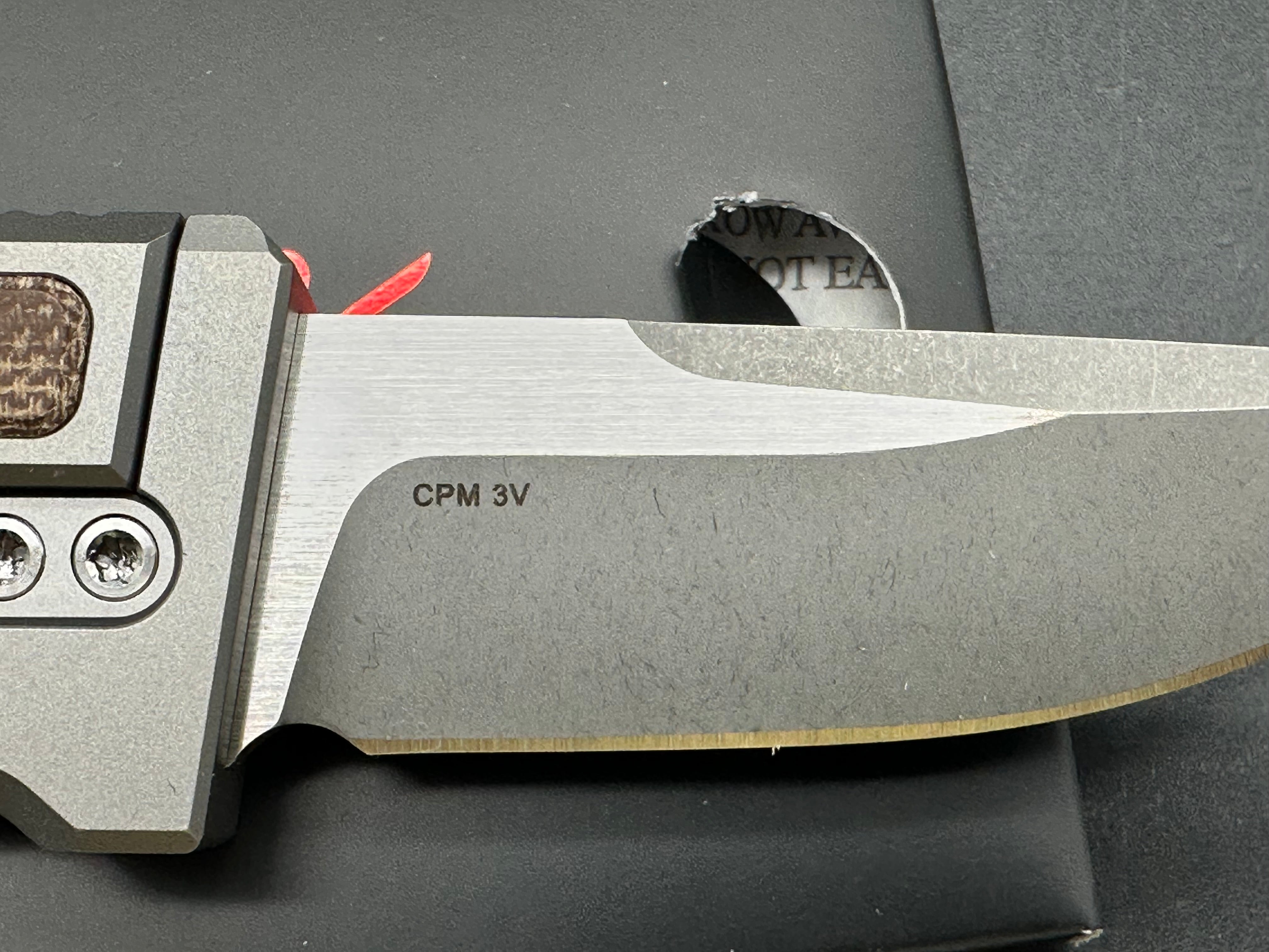 Reate Mini EXO (NEW), 2.625" CPM 3V Stonewash Blade with Titanium and Micarta Handle