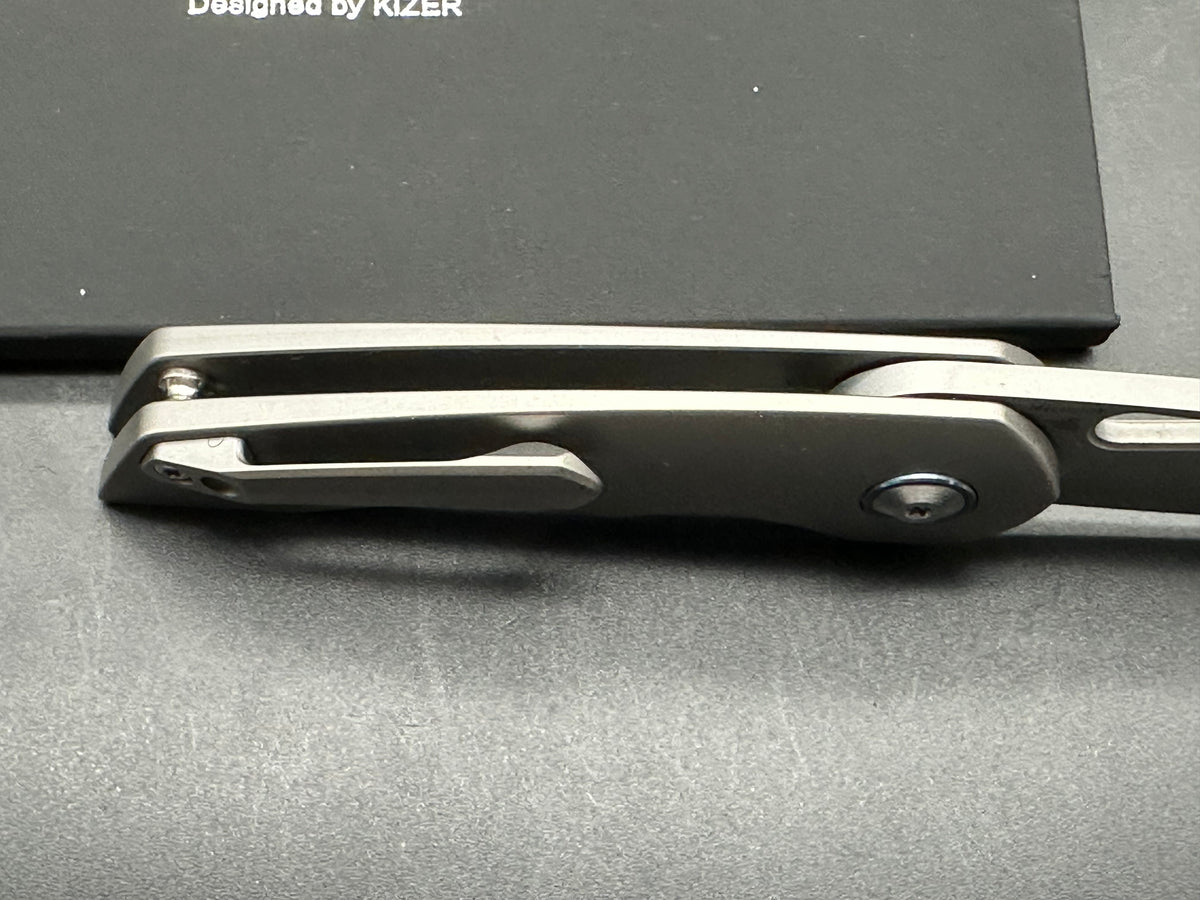Kizer Nick Swan Microlith Liner Lock Flipper Knife Titanium (2.4" Bead Blast)