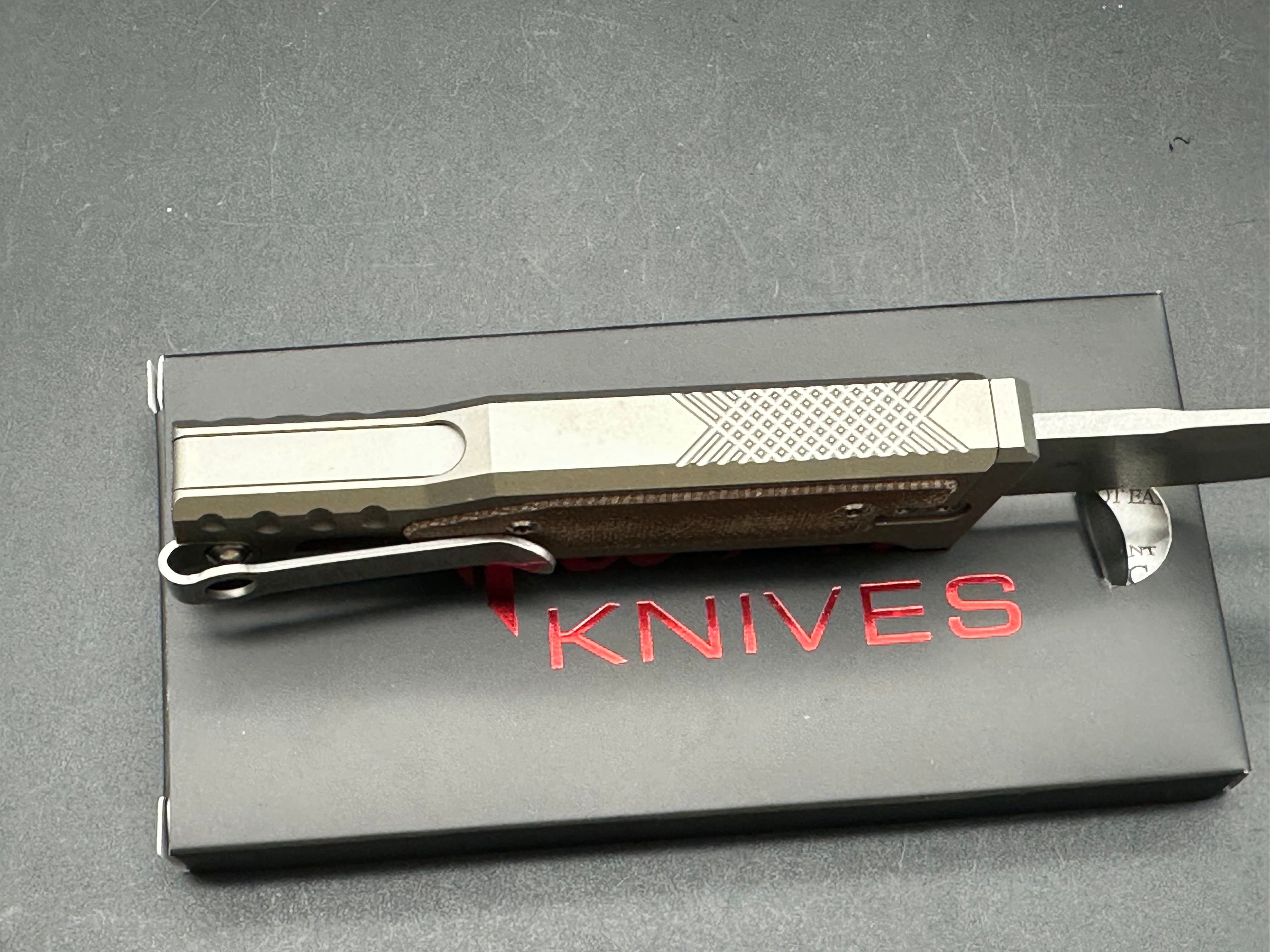 Reate Mini EXO (NEW), 2.625" CPM 3V Stonewash Blade with Titanium and Micarta Handle