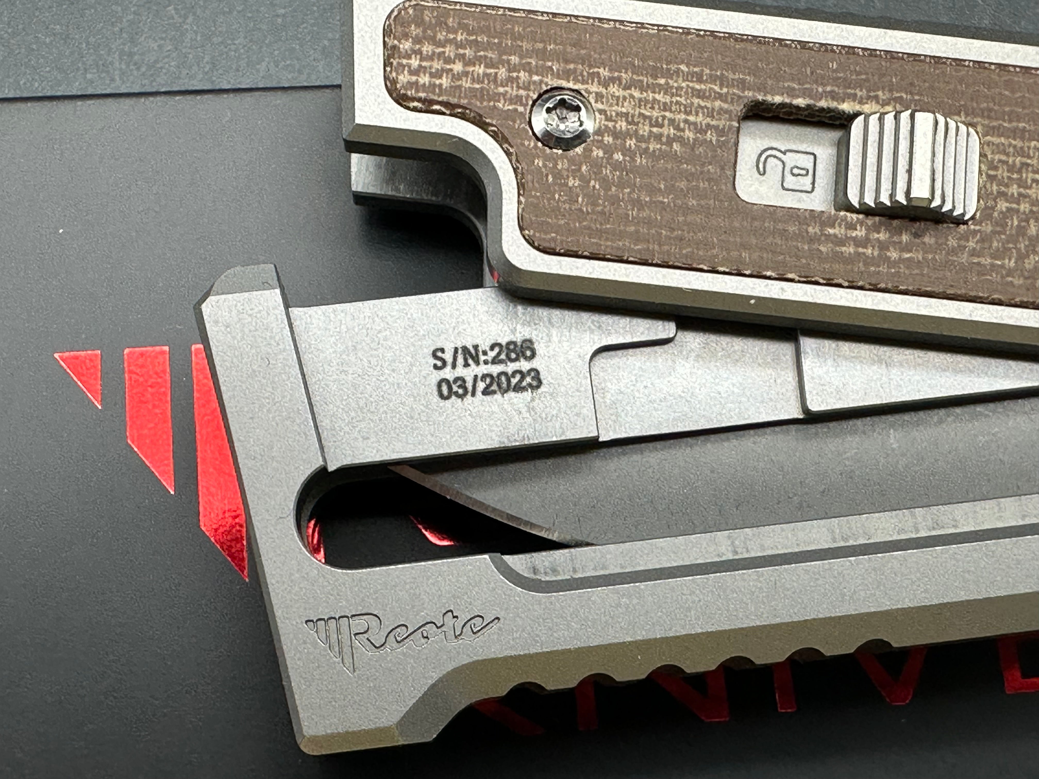 Reate Mini EXO (NEW), 2.625" CPM 3V Stonewash Blade with Titanium and Micarta Handle