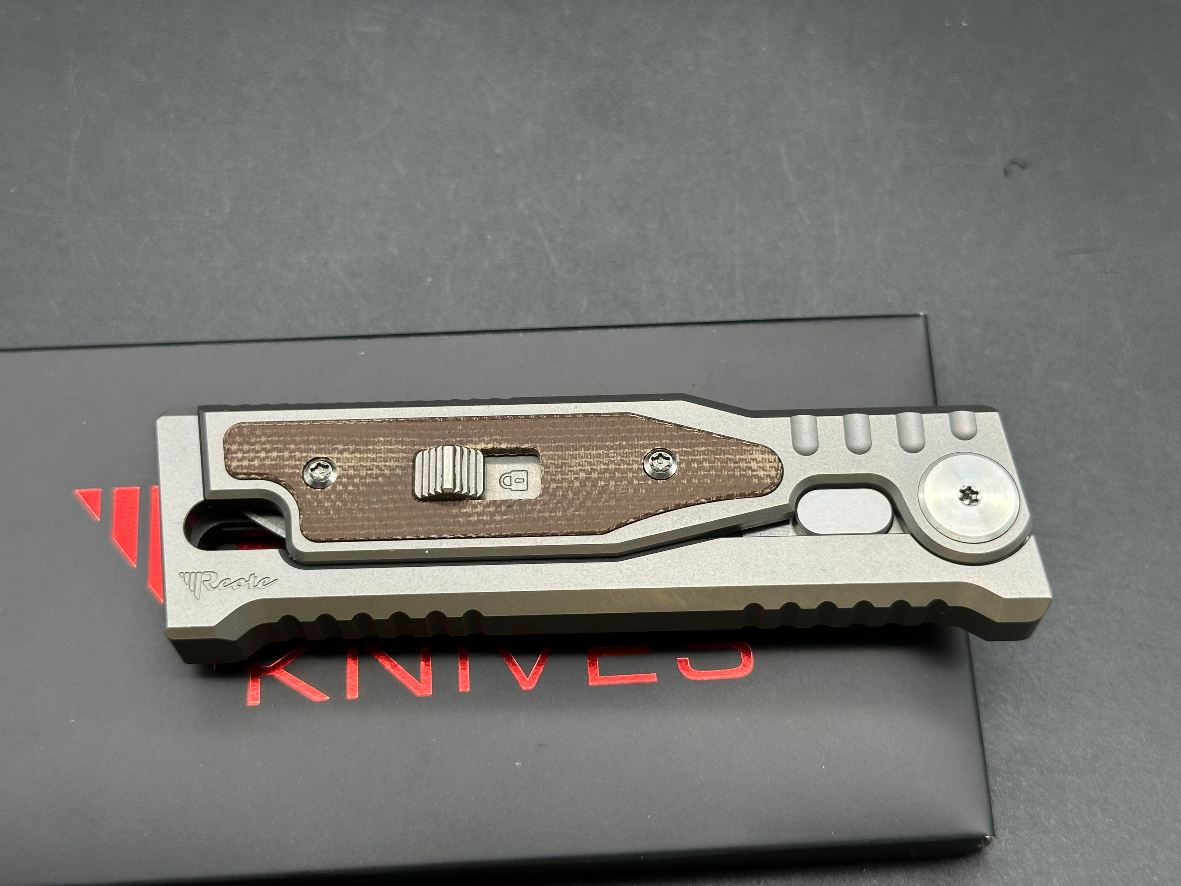 Reate Mini EXO (NEW), 2.625" CPM 3V Stonewash Blade with Titanium and Micarta Handle