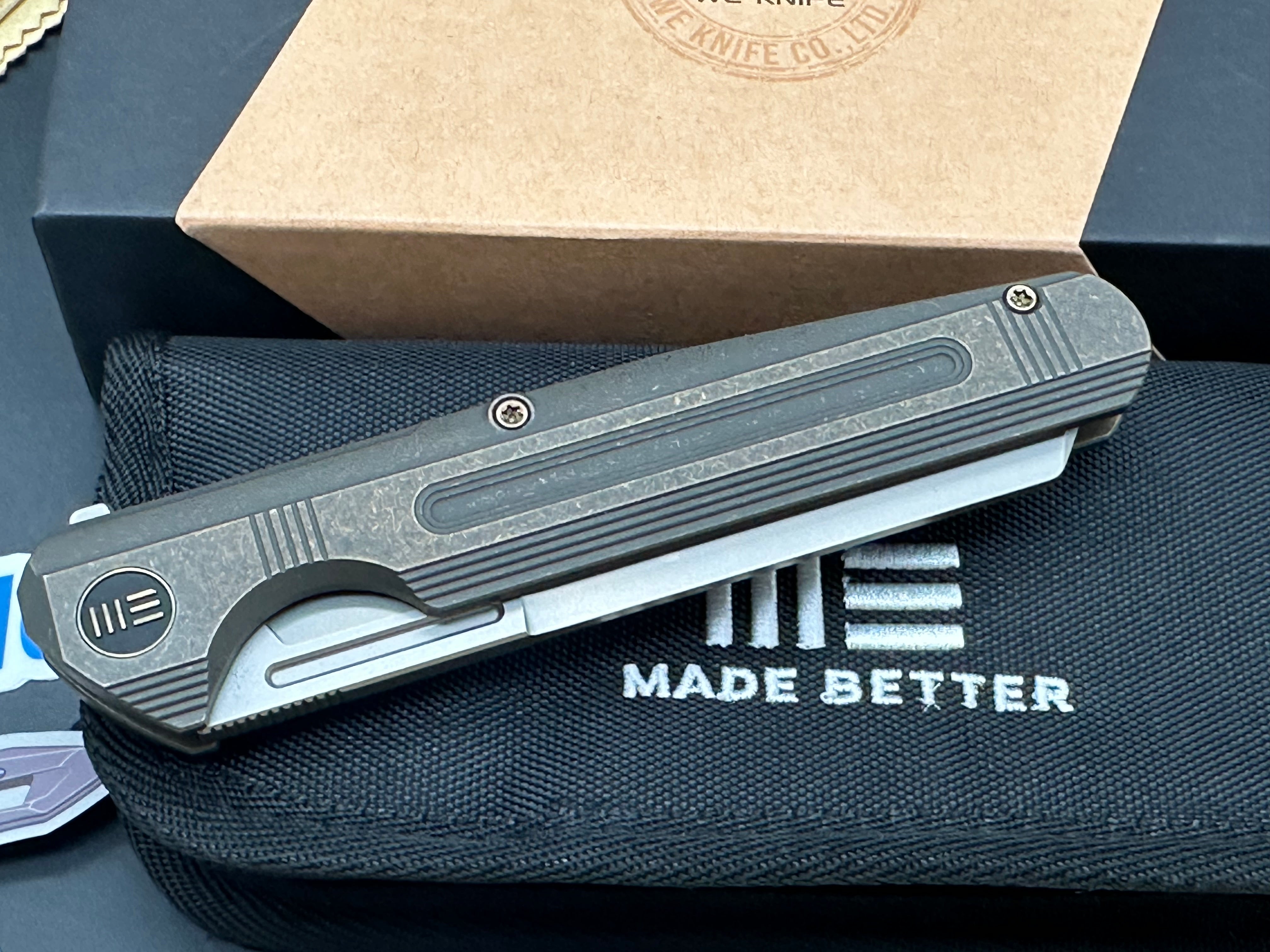 WE KNIFE Reiver Flipper Knife Titanium Handle (3.97" CPM S35VN Blade)